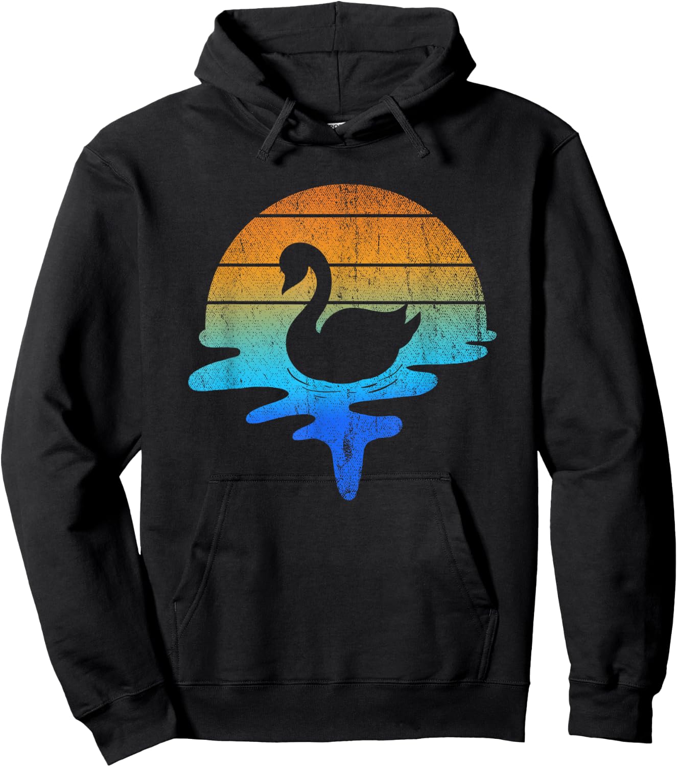Retro Lake Cute Animal Bird Zoo Keeper Gift Pretty Swan Hoodie - Hoodie | Black