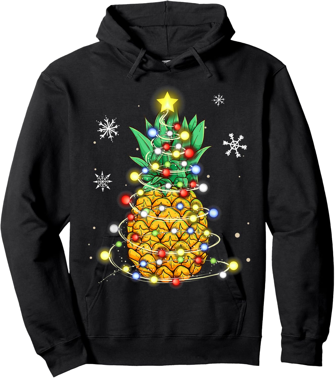 Pineapple Christmas Shirt -Kids Black Small Christmas Tree Hoodie - Hoodie | Black