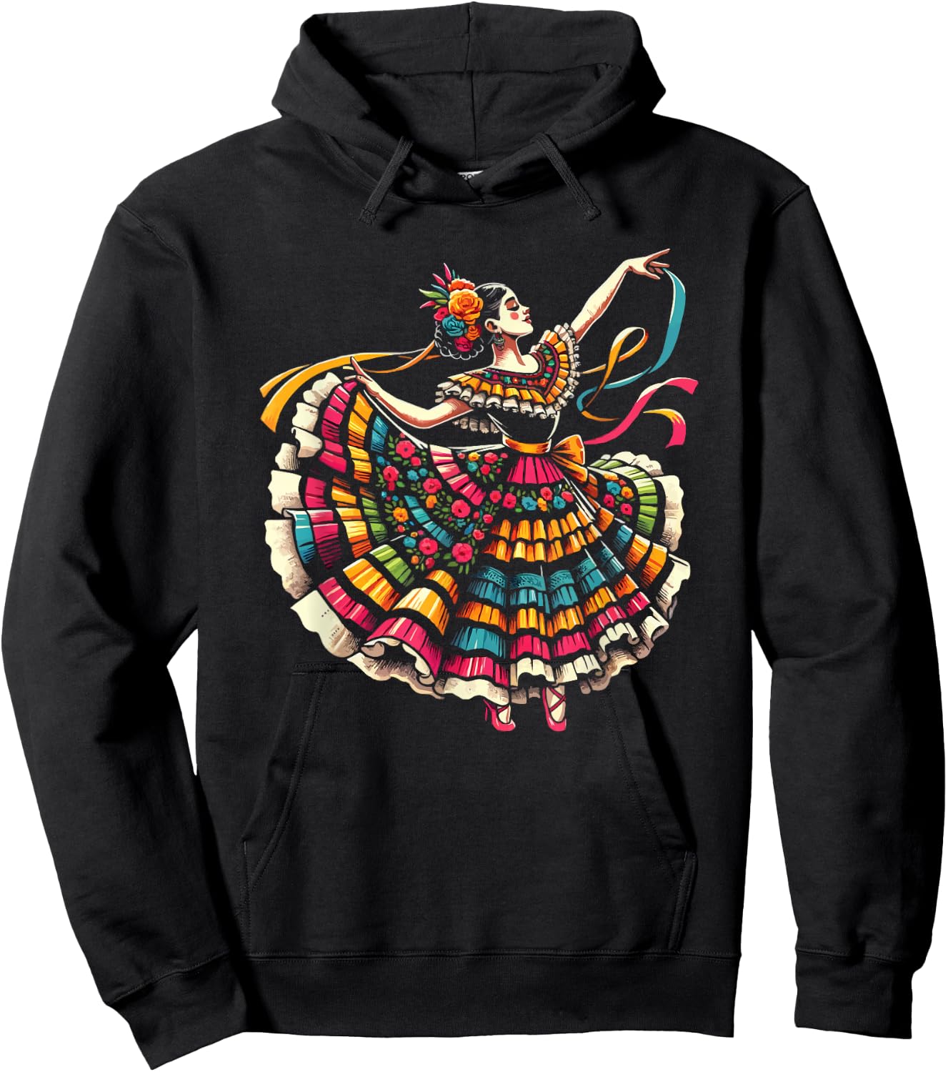 Ballet Folklorico Dancer Mexico Traditional Mexican Dance Hoodie - Hoodie | Black