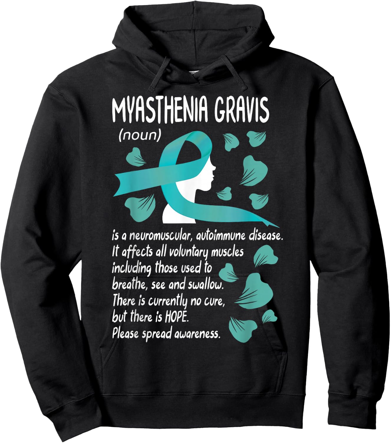 MG Awareness Myasthenia Gravis Neuromuscular Disease Family Hoodie - Hoodie | Black