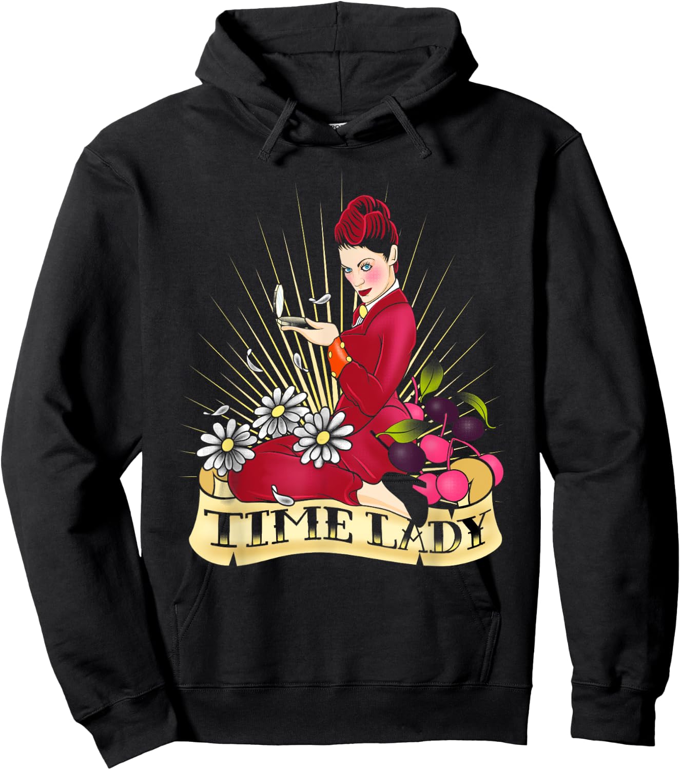 Doctor Who Rockabilly Missy Time Lady Vintage TimeTravel Fan - Women's -Adults Black Cotton Classic Fit Short Sleeve - Small Hoodie - Hoodie | Black