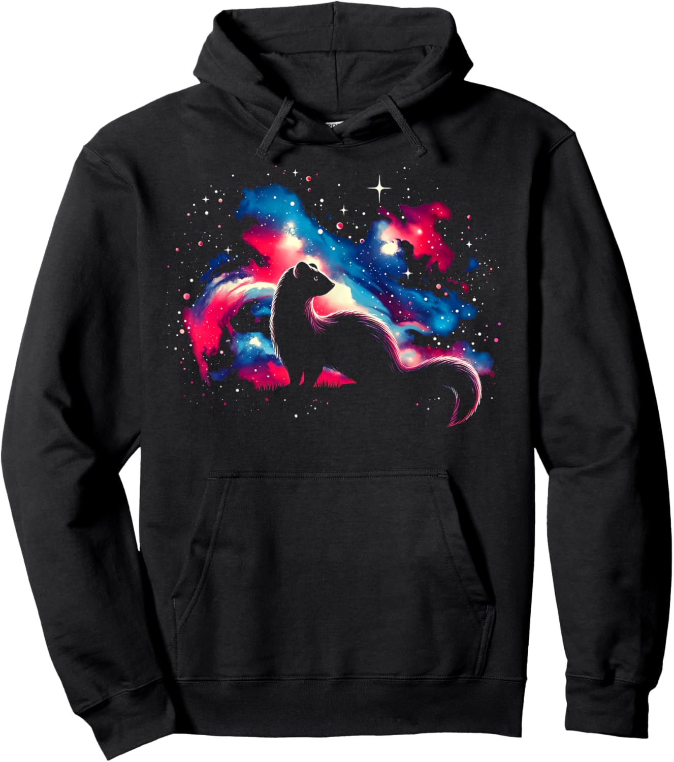 Cool Cosmic Weasel Galaxy Graphic Space Art Hoodie - Hoodie | Black