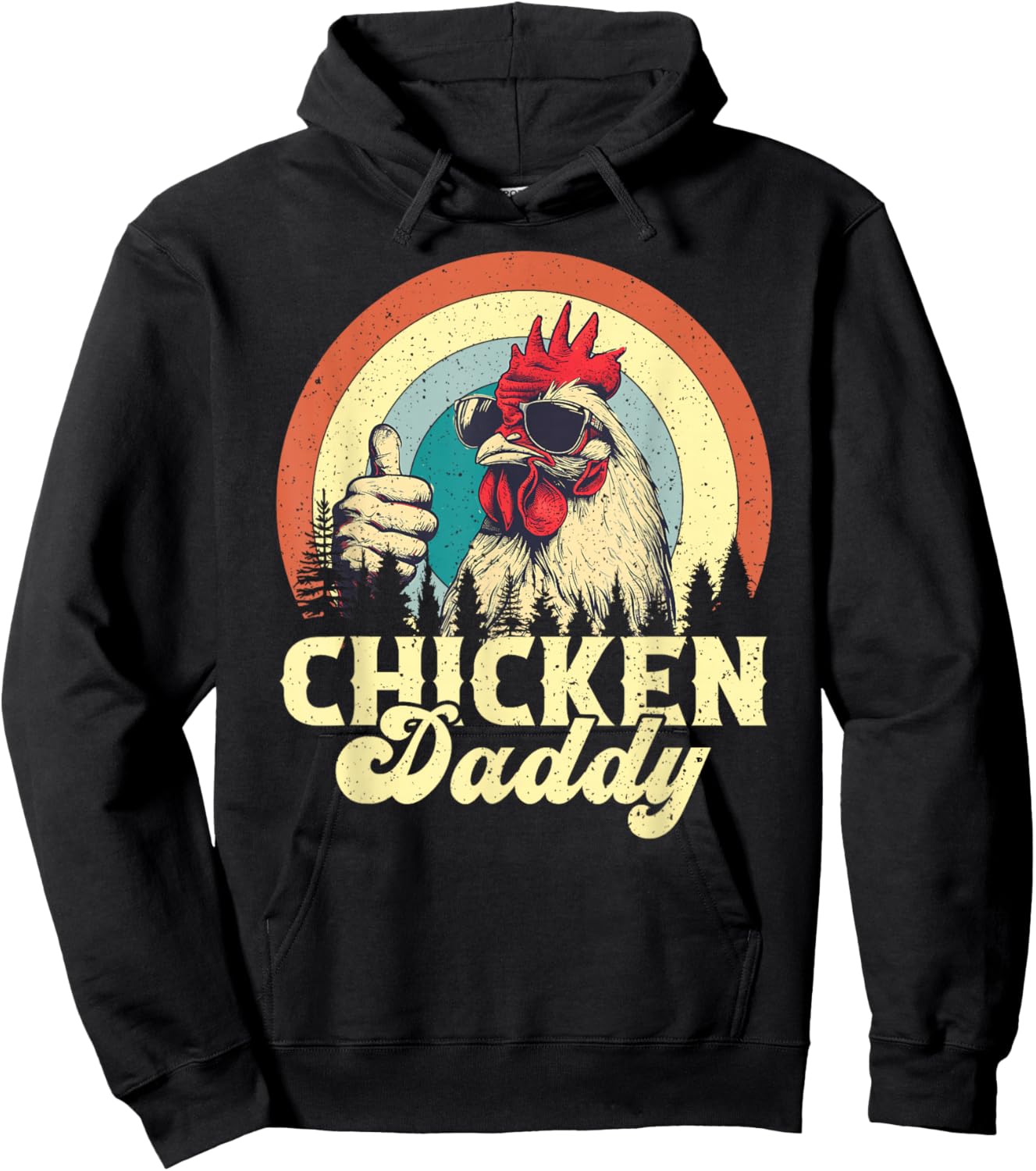 Chicken Daddy Vintage Poultry Farmer Funny Fathers Day Hoodie - Hoodie | Black