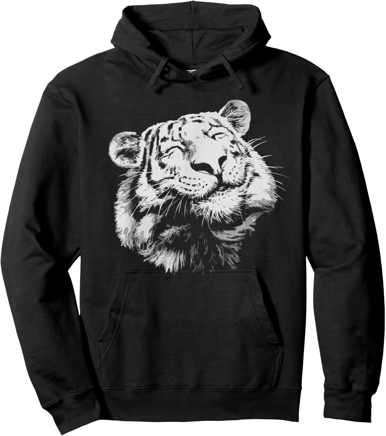 Happy Tiger Face Cute Furry Tiger Big Cat King Get Em 80s Hoodie - Hoodie | Black