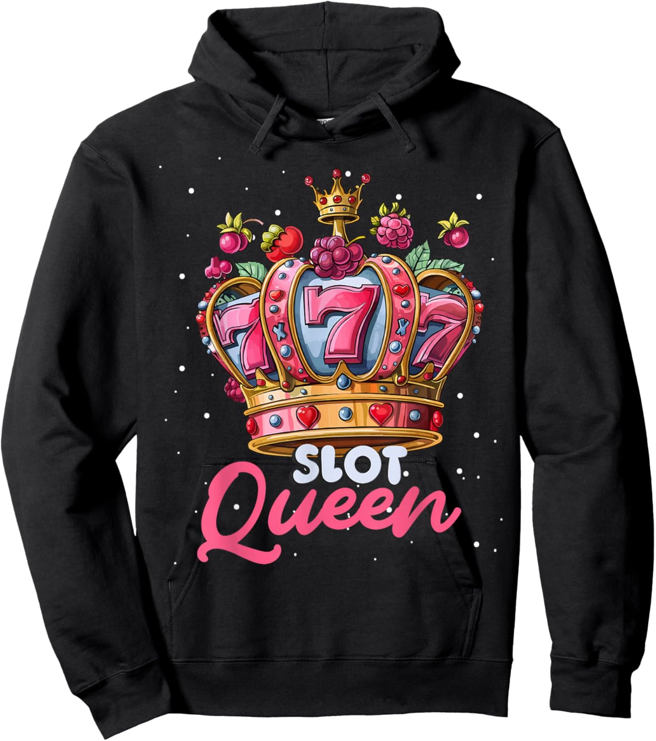 Gambler SLOT QUEEN 777 Casino Slot Machines Women Hoodie - Hoodie | Black