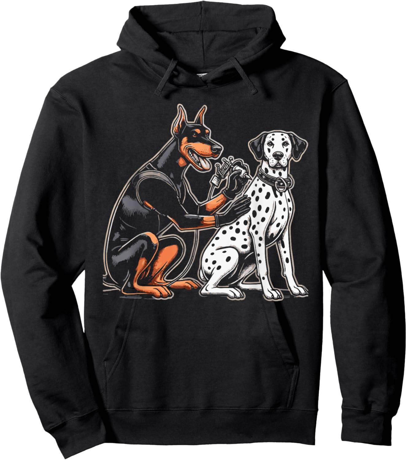 Funny Dog Tattoo Artist Tatoos Humor Men Women Hoodie - Hoodie | Black