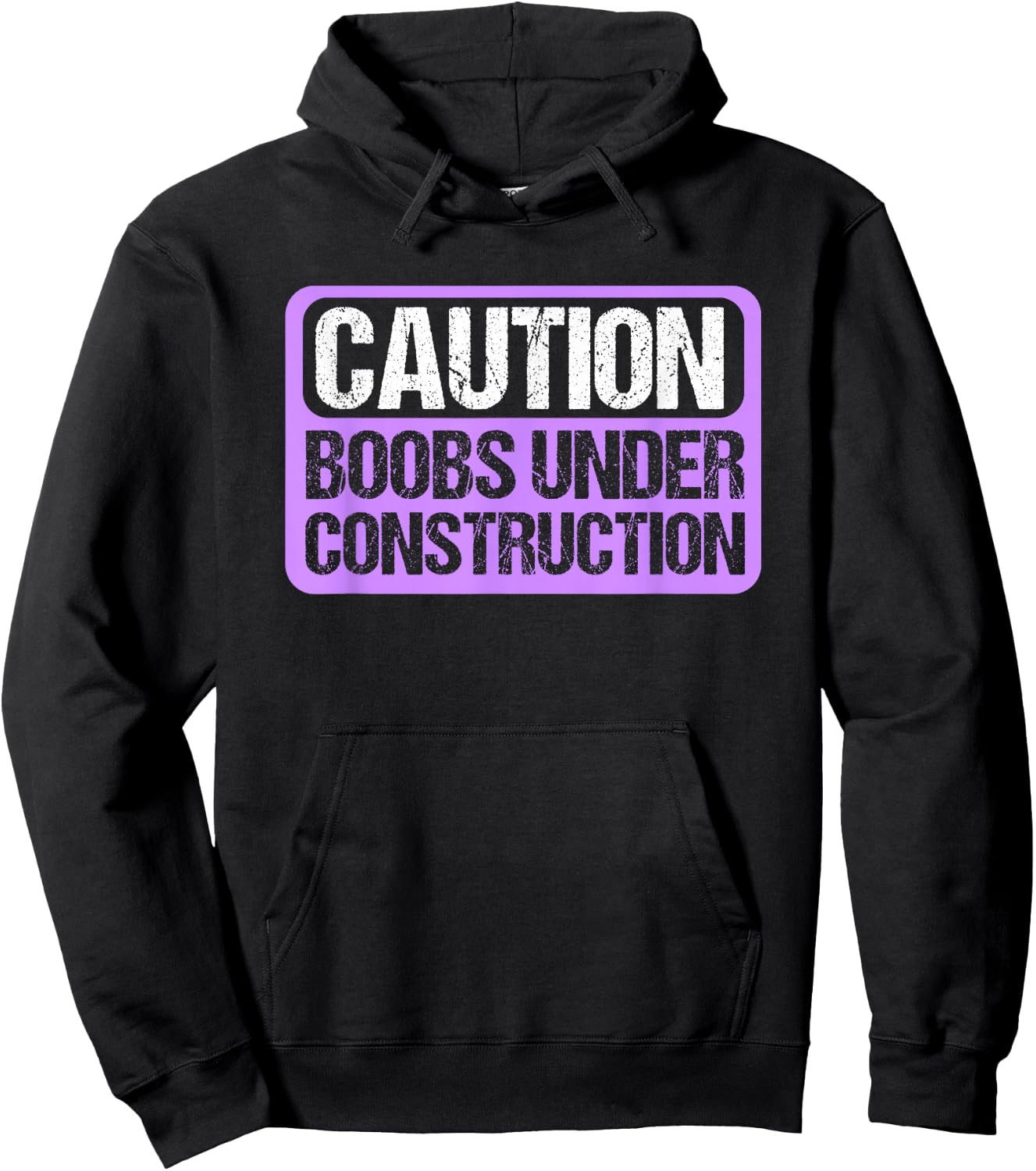 Boobs Under Construction Mastectomy Breast Cancer Hoodie - Hoodie | Black