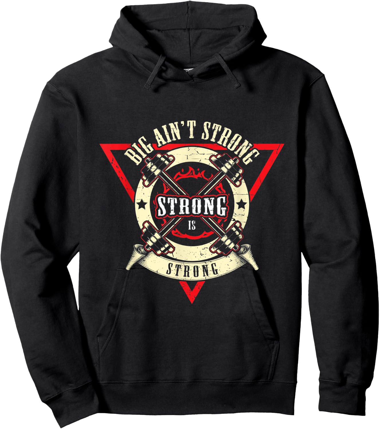 Big Ain't Strong Strong Is Strong - Weightlift Bodybuilding Hoodie - Hoodie | Black