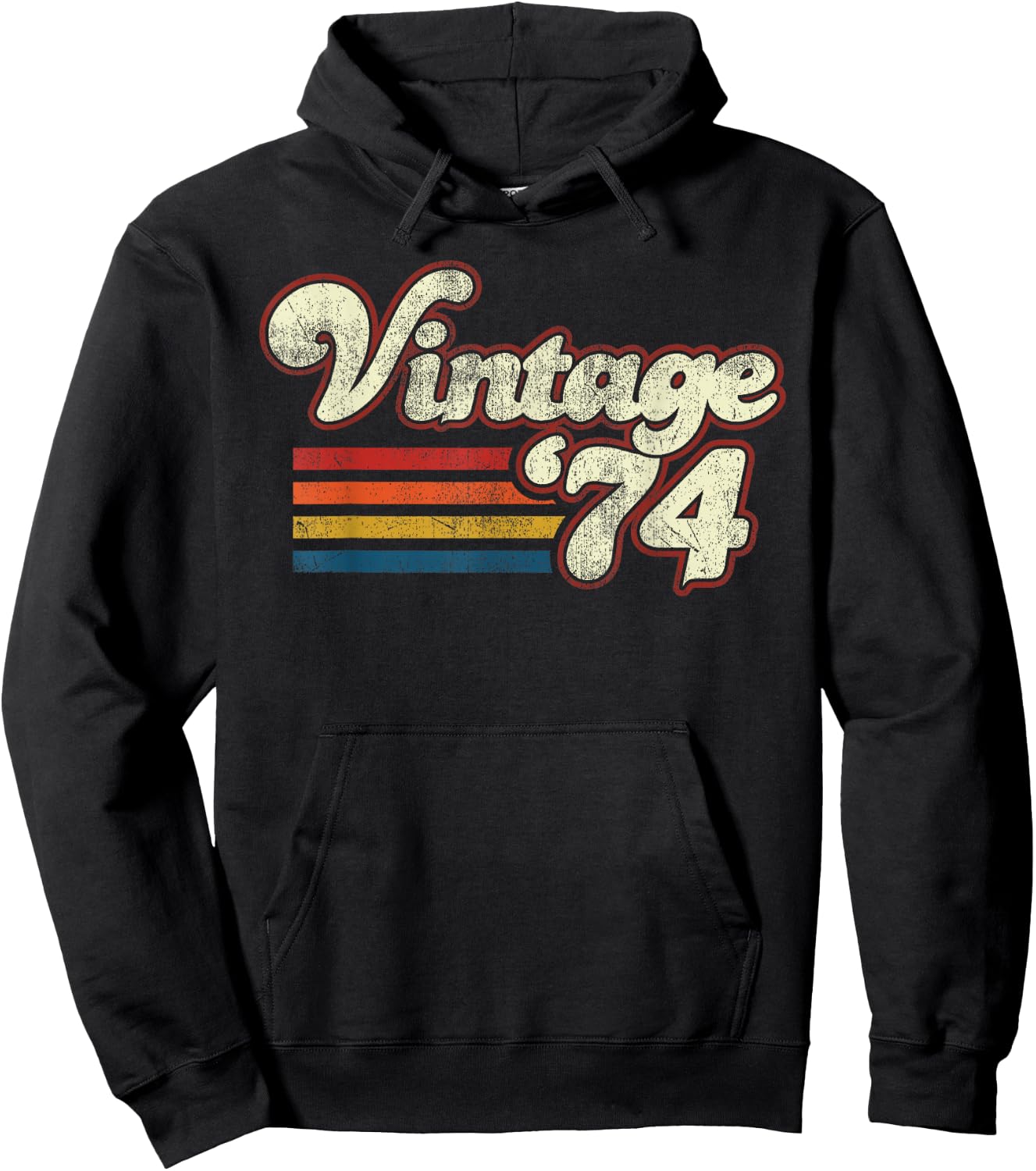 Vintage 1974 Birthday Hoodie - Hoodie | Black