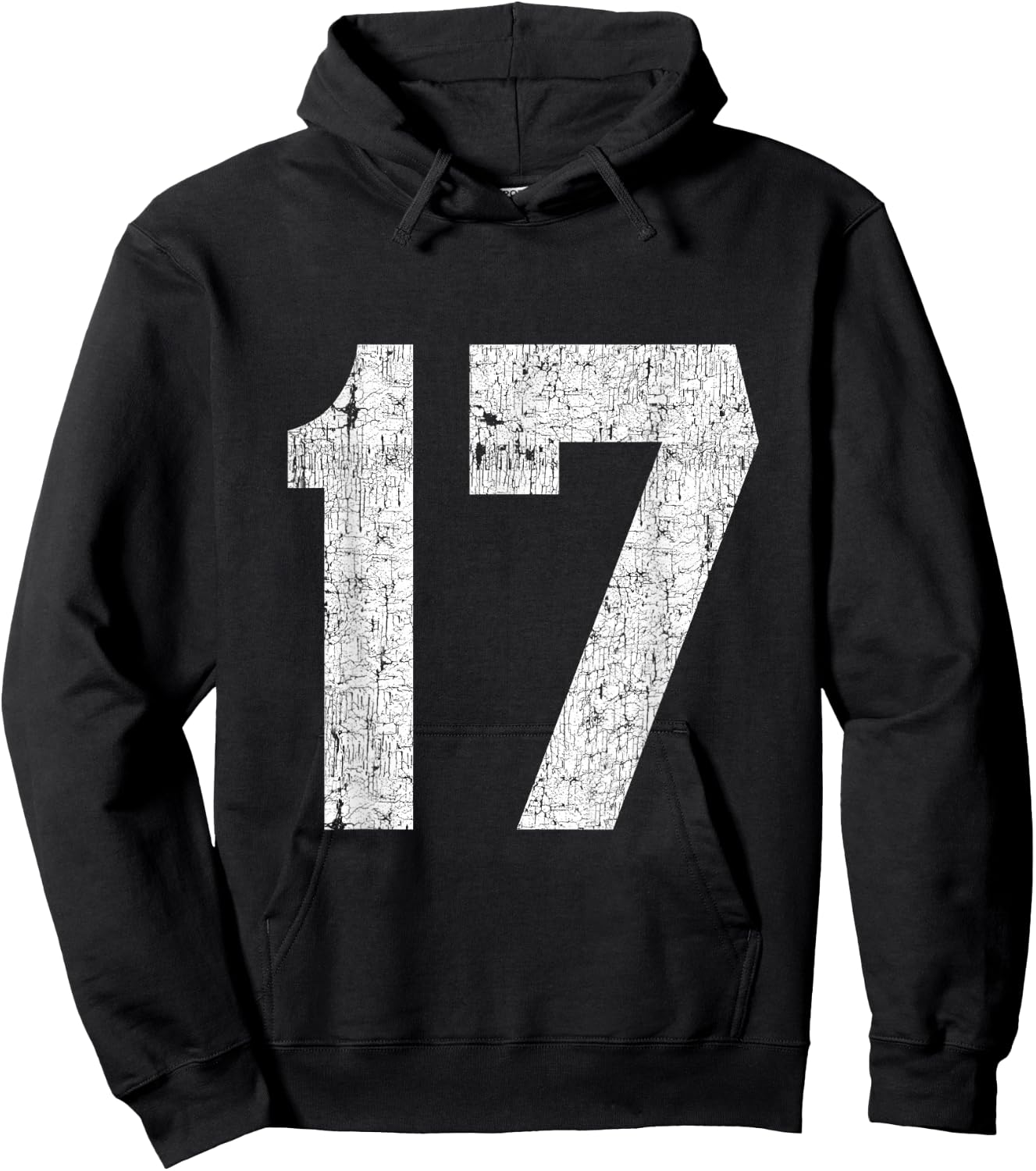 #17 Jersey Uniform Varsity Athletic Sports, 17th Birthday Hoodie - Hoodie | Black