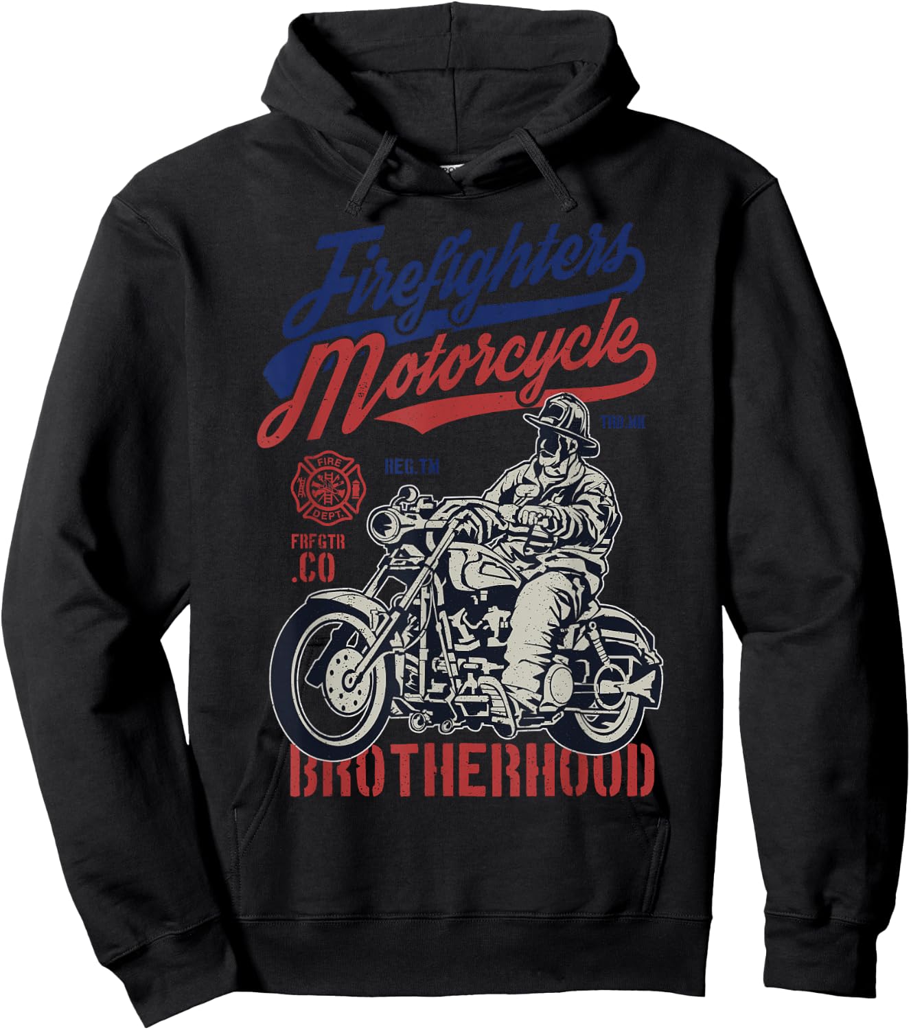 Classic Fireman Motorcycle Brotherhood Gift Hoodie - Hoodie | Black