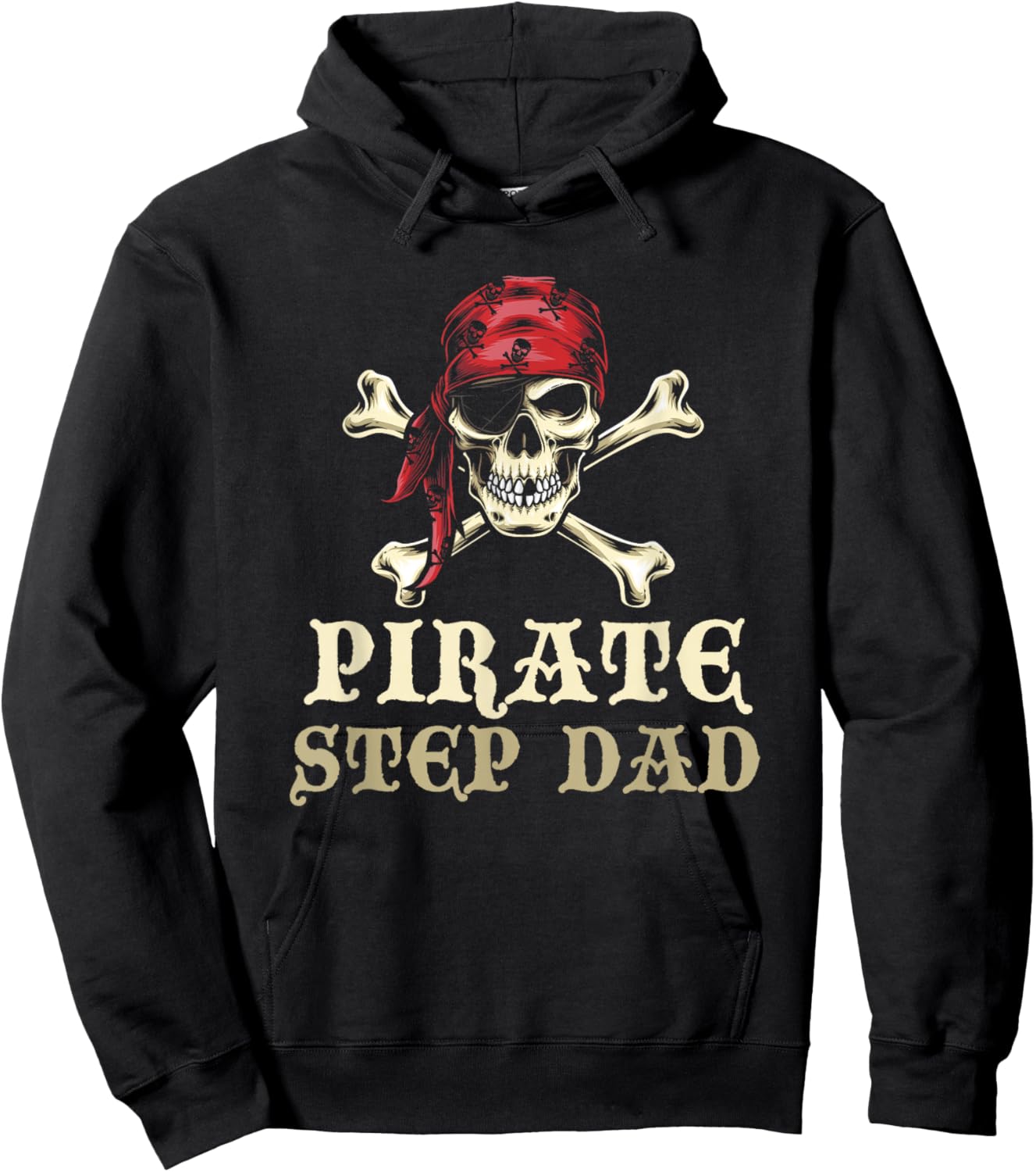 Pirate Step-Dad Skull Matching Halloween Costume StepDad Hoodie - Hoodie | Black
