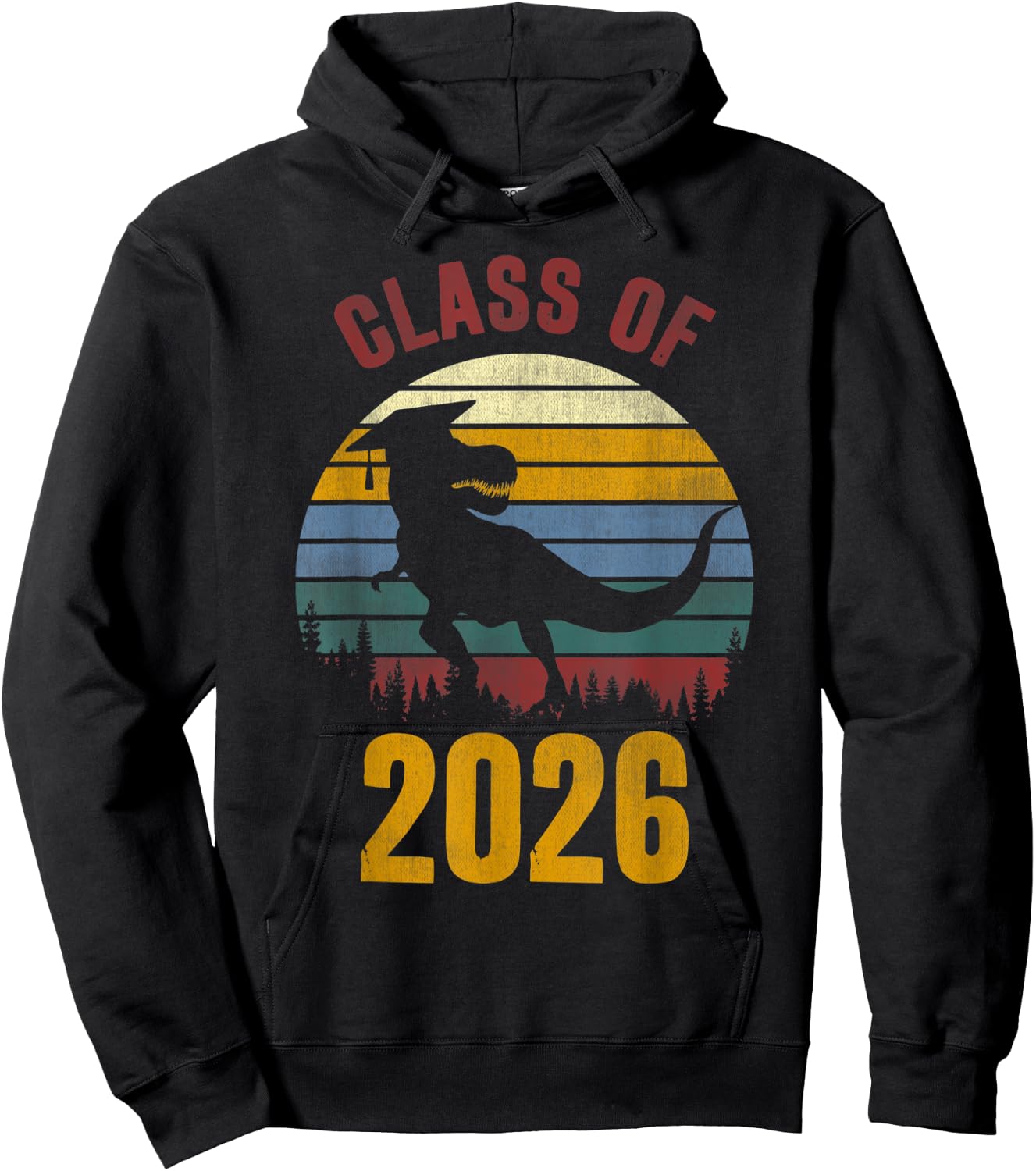 Dinosaur Class Of 2026 First Day 7th Grade Boys Kids Gift Hoodie - Hoodie | Black