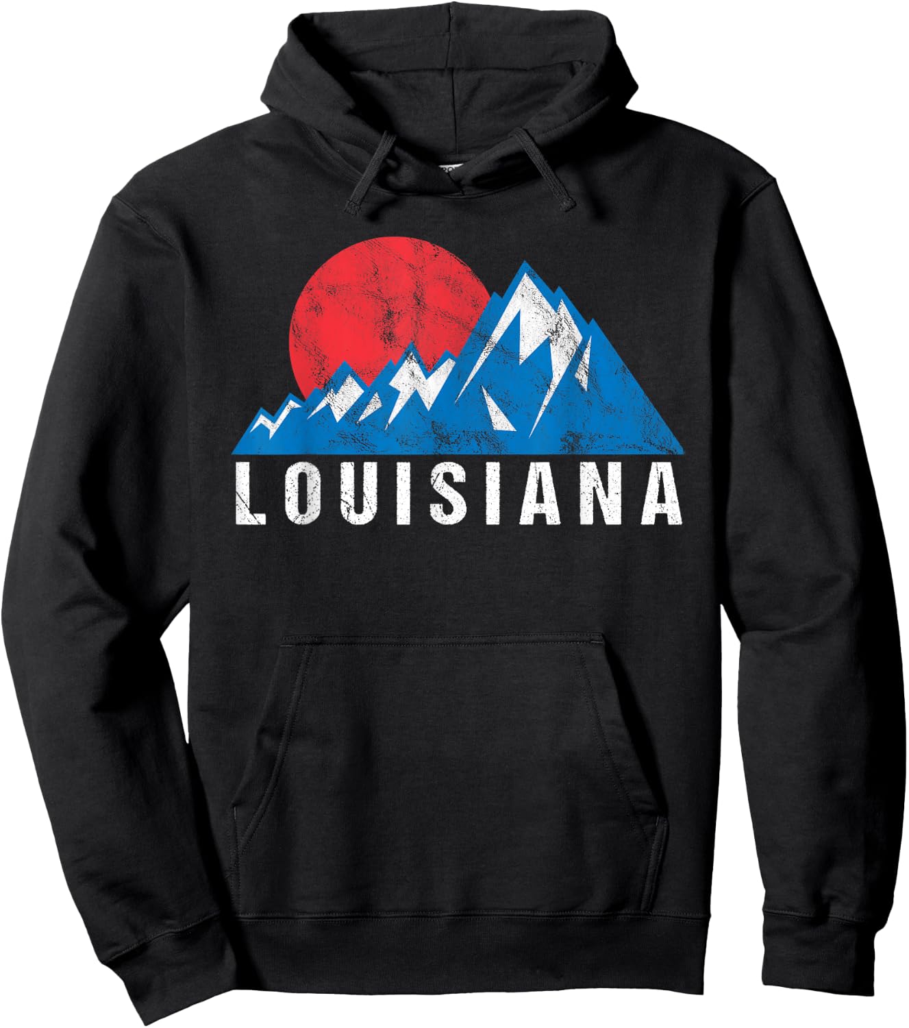 Retro Vintage Louisiana USA Mountains Hoodie - Hoodie | Black