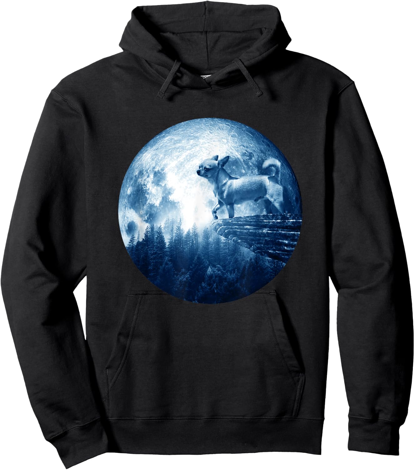 Chihuahua Smooth Coat Dog Moon Dog Mom Dad Dog Lovers Hoodie - Hoodie | Black