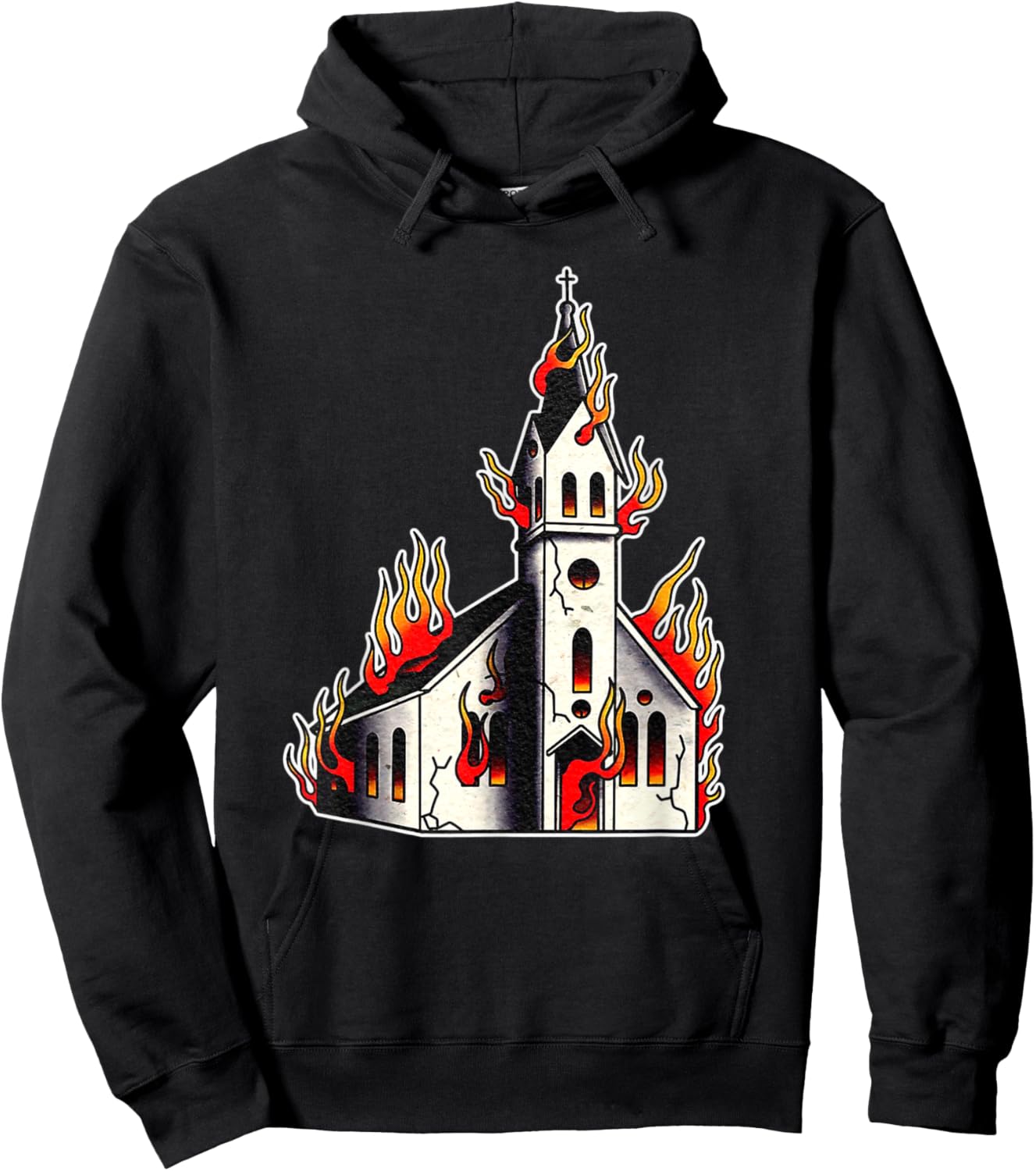 Burning Church Hoodie - Hoodie | Black