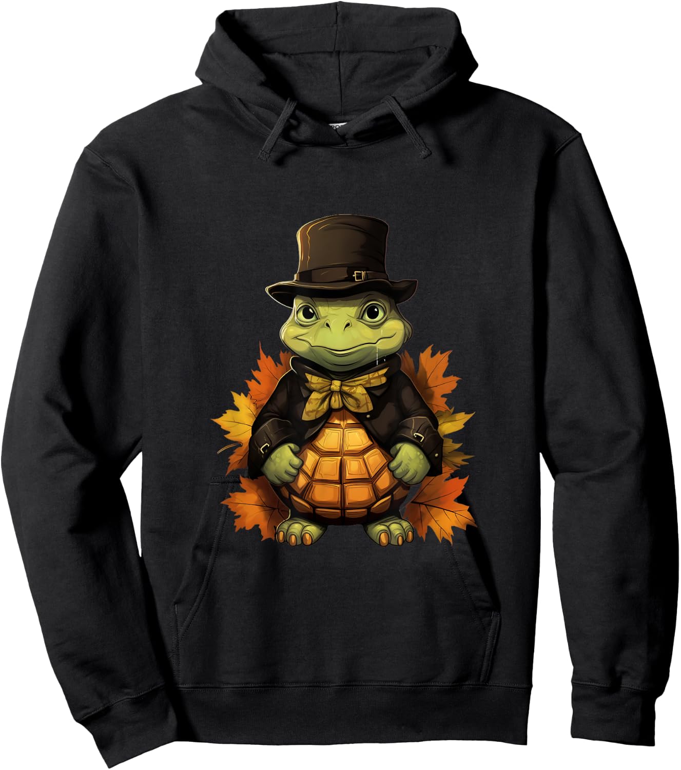 Thanksgiving Day Sea Turtle Pilgrim Fall Autumn Halloween Hoodie - Hoodie | Black