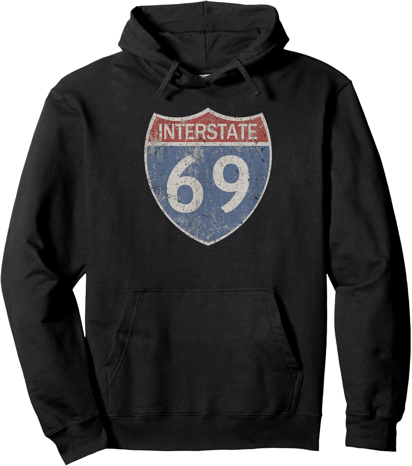 I69 Area - Interstate 69 Highway Sign Hoodie - Hoodie | Black