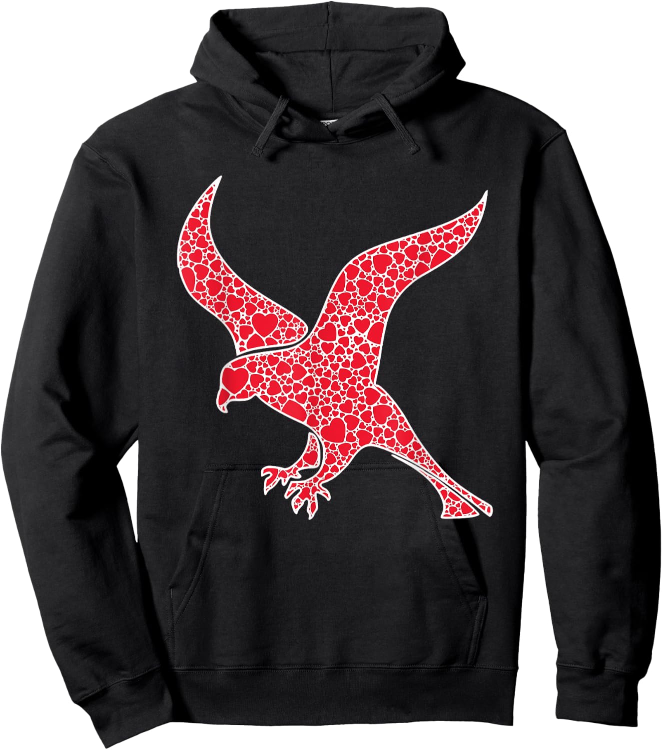 Falcon Hearts Valentine's Day Hawk Bird Lover Girl Gift Hoodie - Hoodie | Black