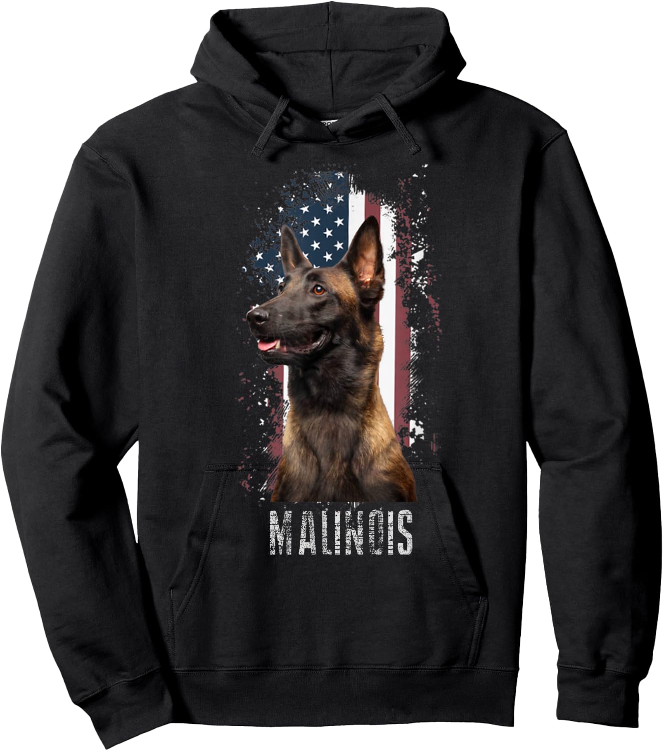 Belgian Malinois Belgian Malinois American Flag Funny Dog Gift -Adults Black Small Hoodie - Hoodie | Black