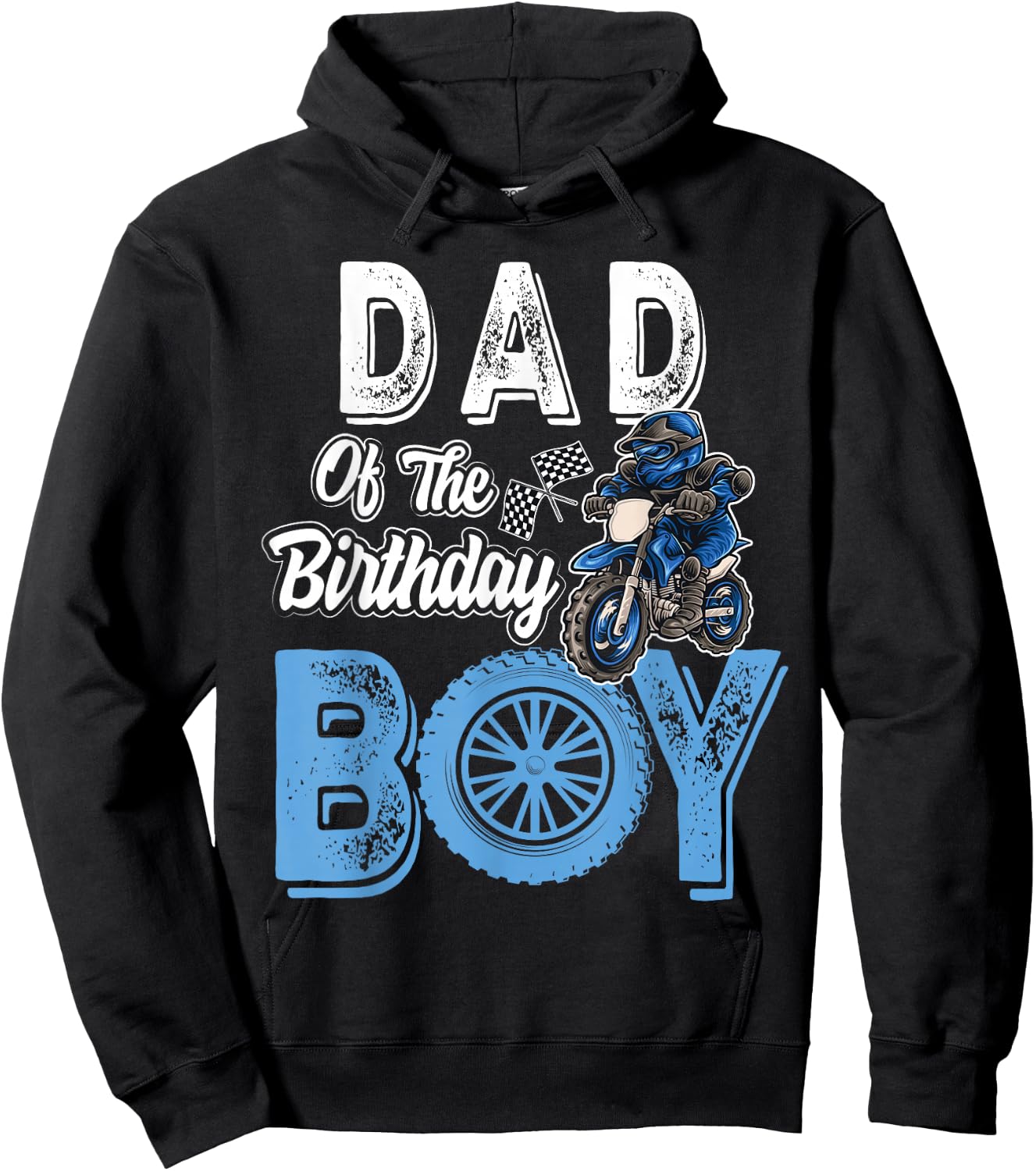 Dad of the Birthday Boy Dirt Bike B-day motocross Party Hoodie - Hoodie | Black