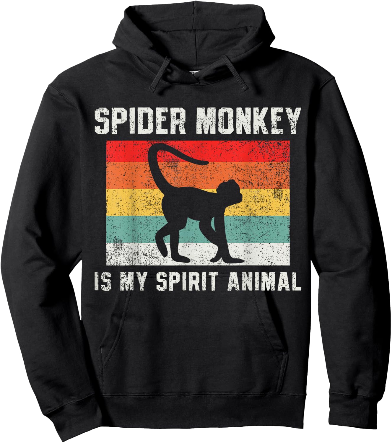 Spider Monkey Retro Vintage Hoodie - Hoodie | Black