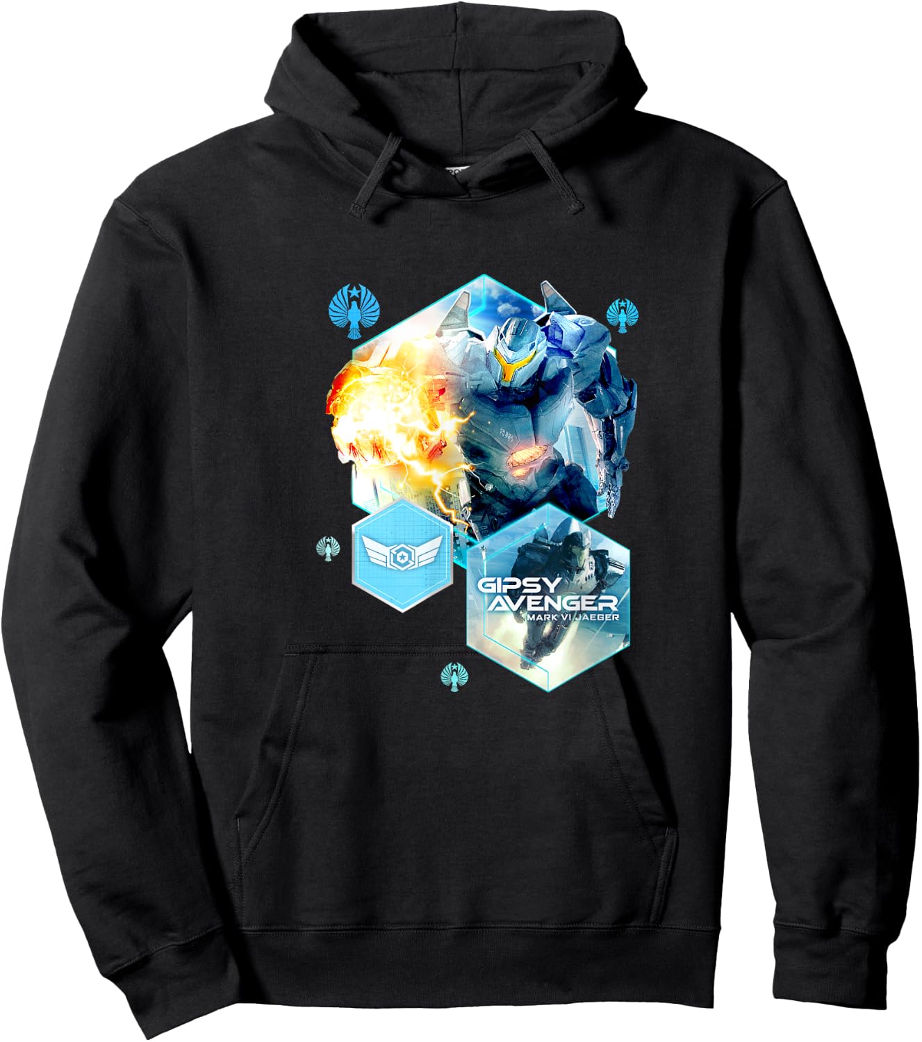 Pacific Rim Gipsy Avenger Flight - Black, -Adults, Short Sleeve, Small Hoodie - Hoodie | Black