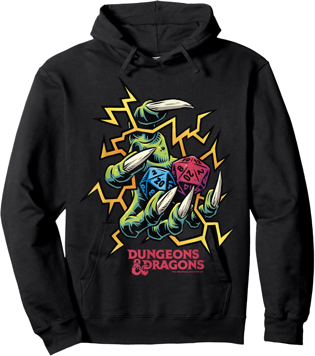 Dungeons & Dragons Electric Dice Roll Hoodie - Hoodie | Black