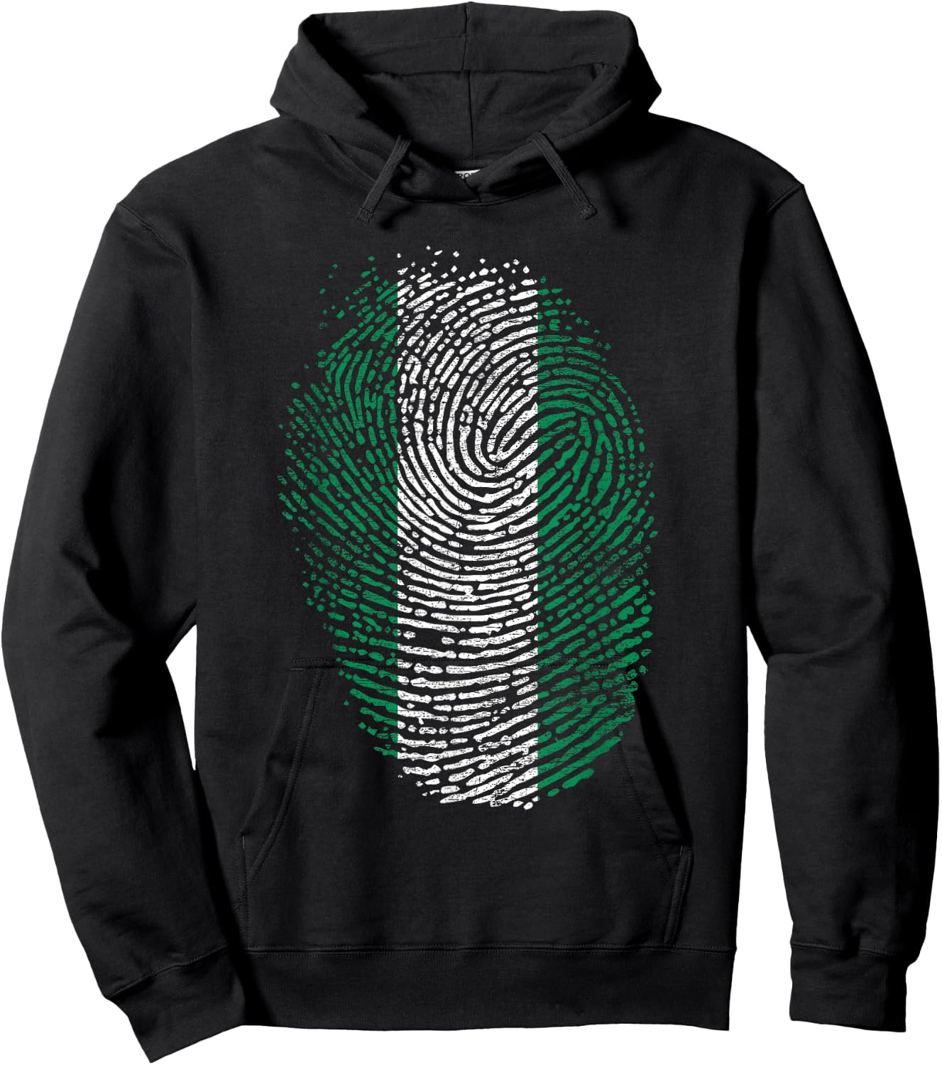 Nigeria Flag Gift Fingerprint Hoodie - Hoodie | Black