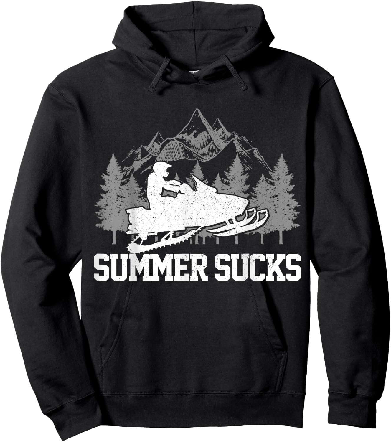 Snowmobile Summer Sucks Snowmobile Funny Gift Hoodie - Hoodie | Black