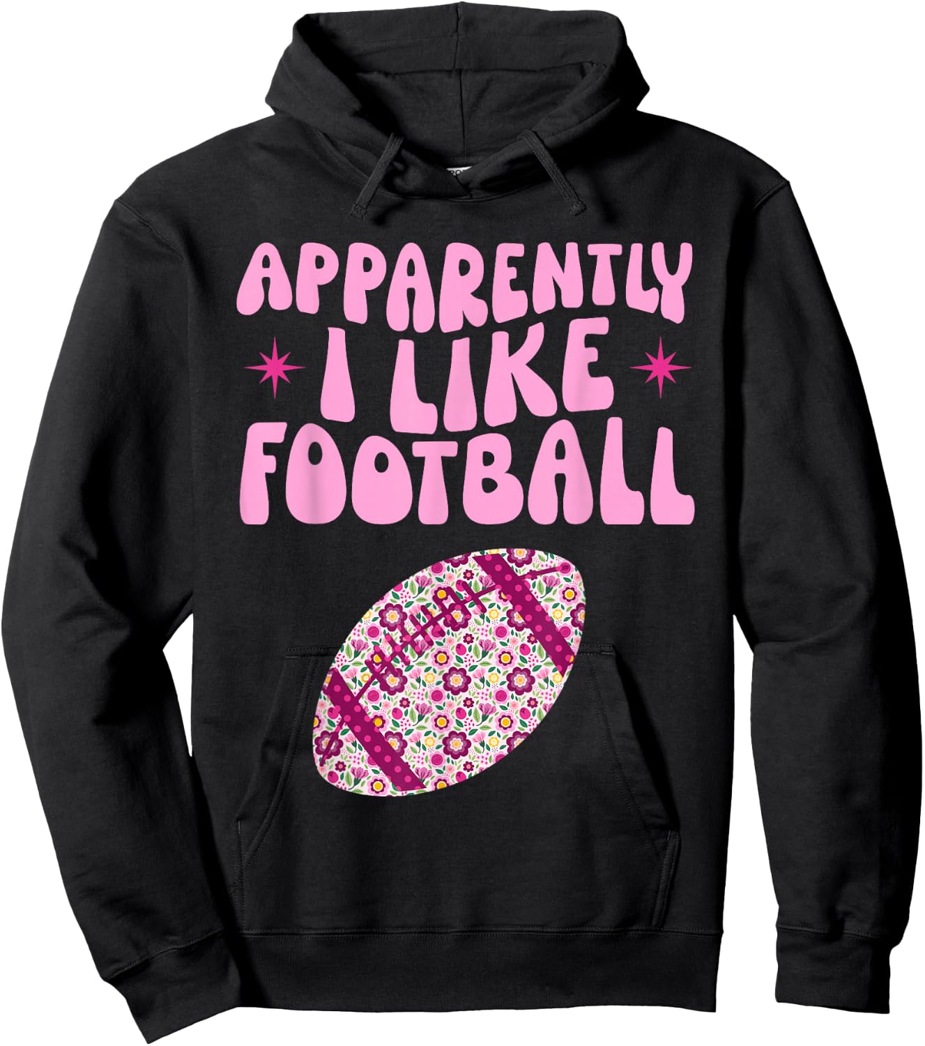 Football Funny Apparently I Like Football Girls Toddler Kids Hoodie - Hoodie | Black