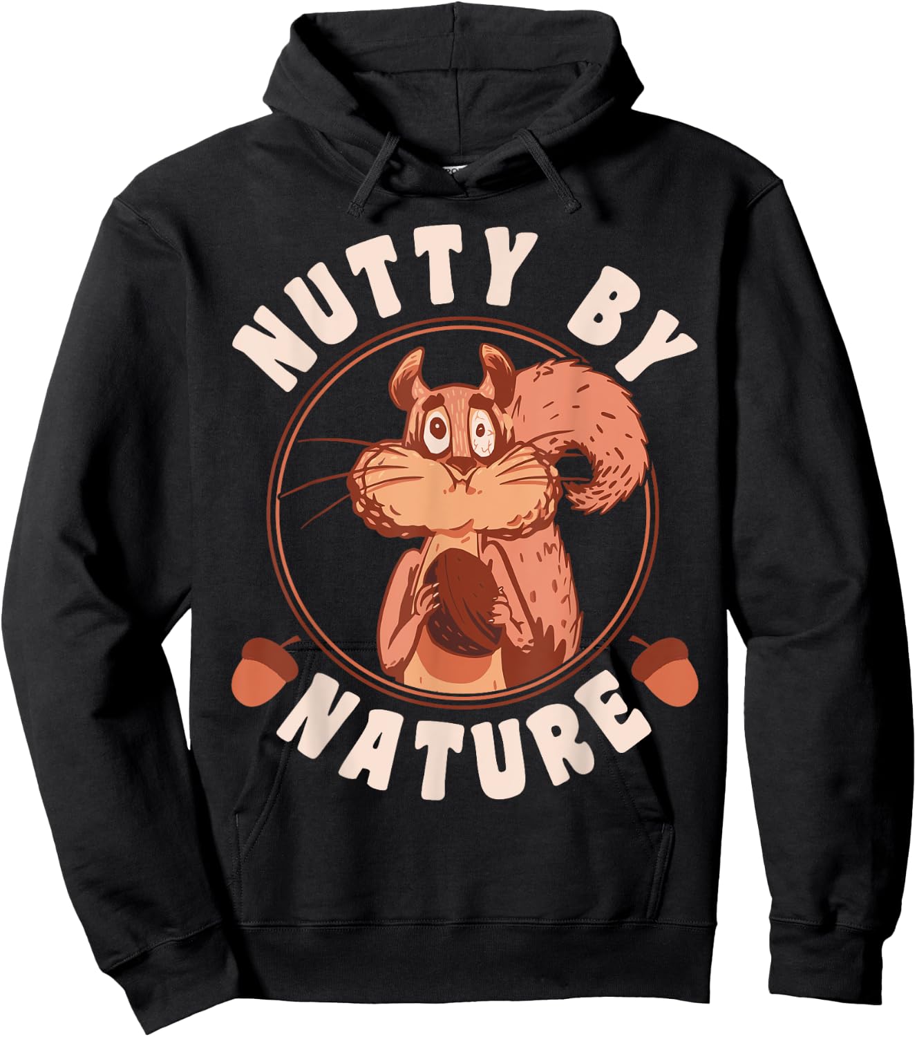 Nutty By Nature Squirrel Hoodie - Hoodie | Black