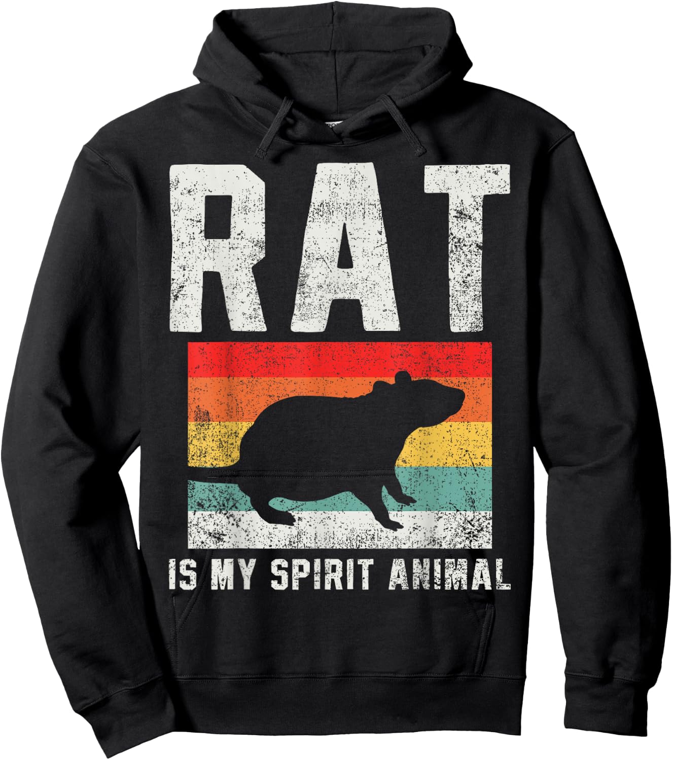 Rat Retro Vintage Hoodie - Hoodie | Black
