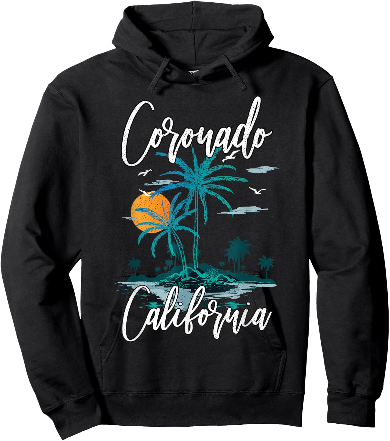 Family Vacation Retro Sunset California Coronado Beach Men Women Kids Hoodie - Hoodie | Black