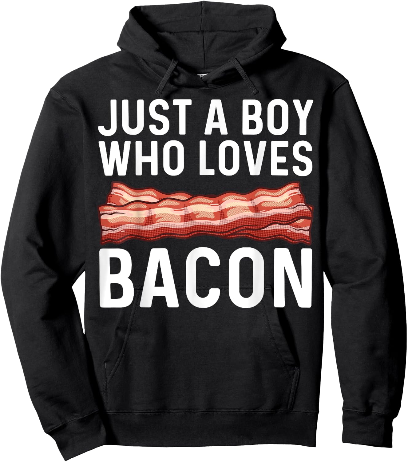 Funny Bacon Gift Bacon Lovers Boys Kids Meat Foodie Pun Hoodie - Hoodie | Black