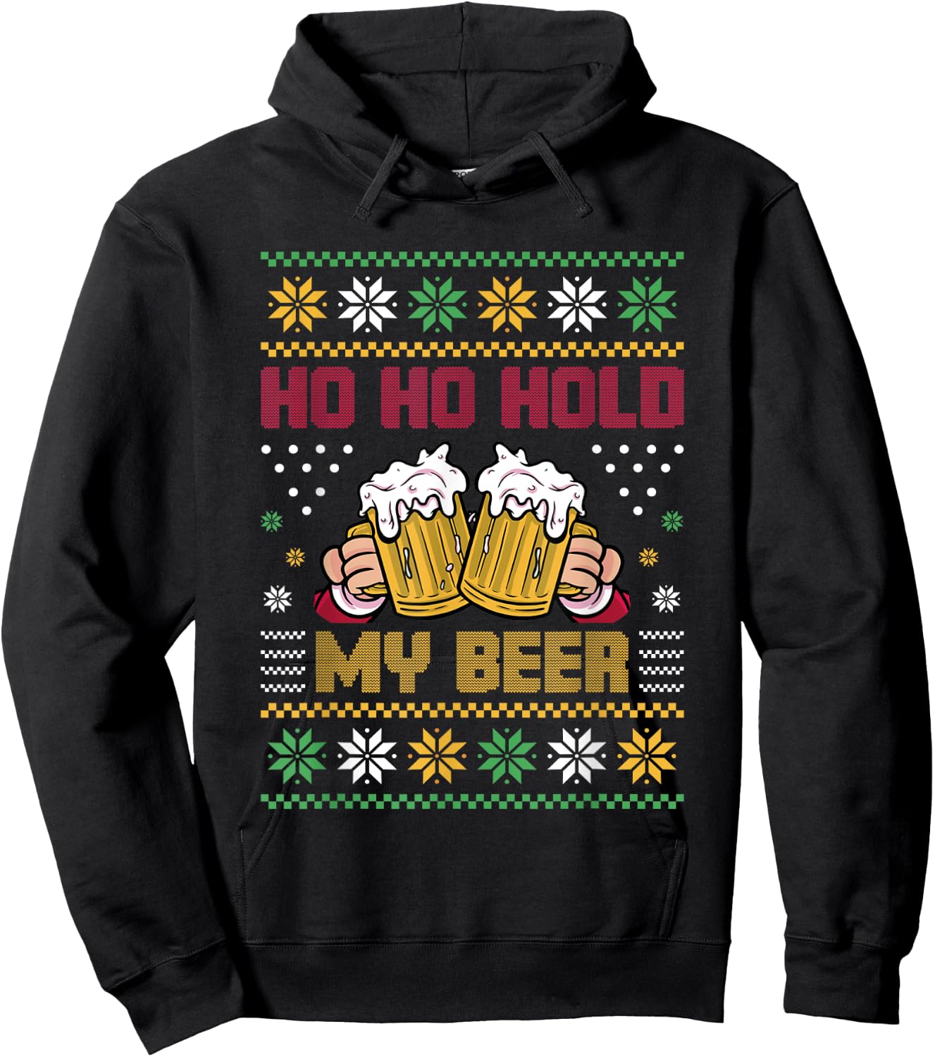 Ho Ho Hold My Beer Hoodie - Hoodie | Black