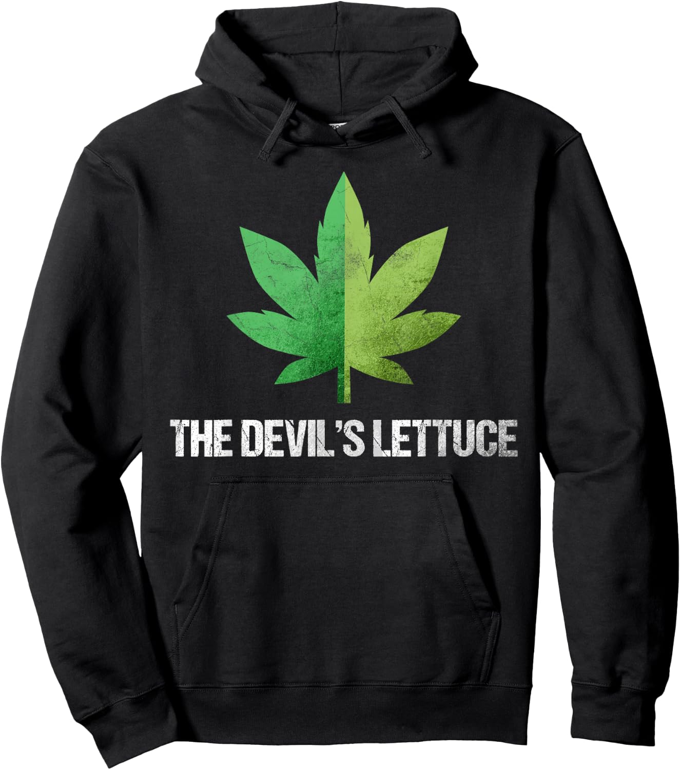 The Devil Smoking Lettuce Smoking Ganja Hoodie - Hoodie | Black