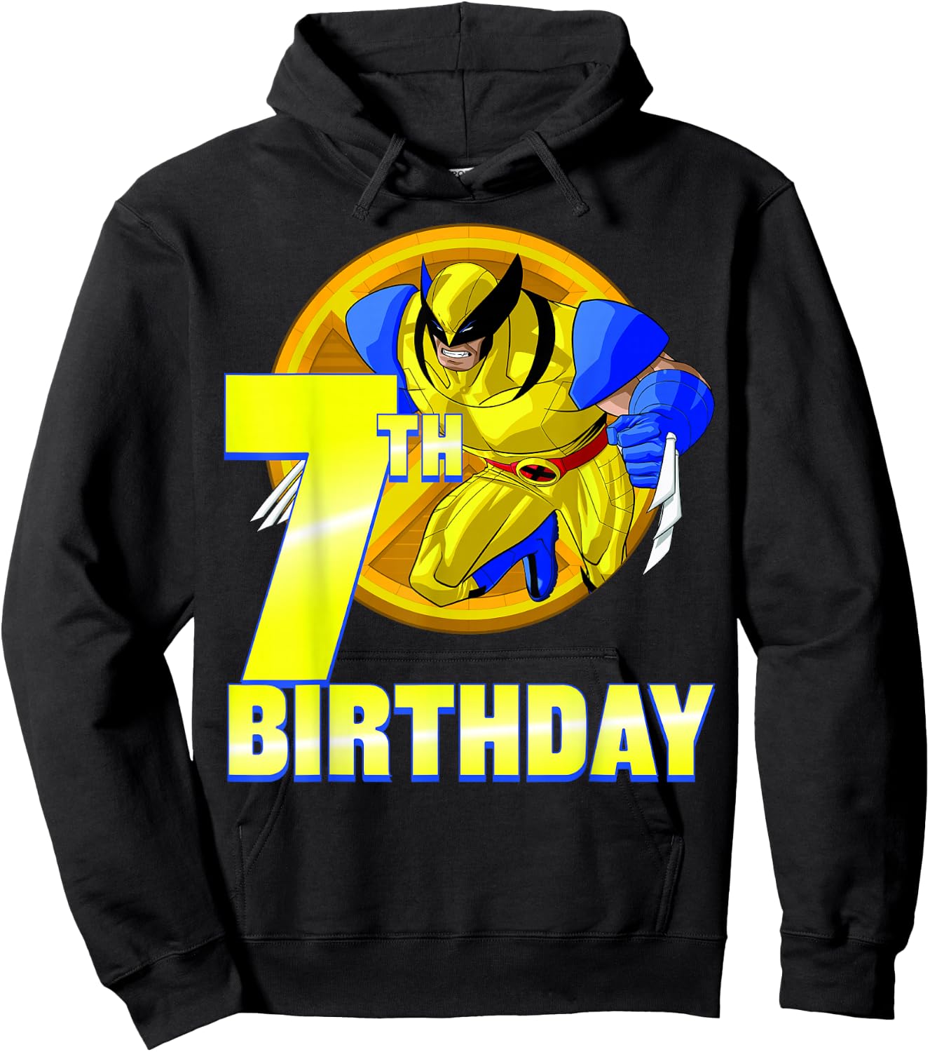 Marvel X-Men Wolverine 7th Birthday Badge Hoodie - Hoodie | Black