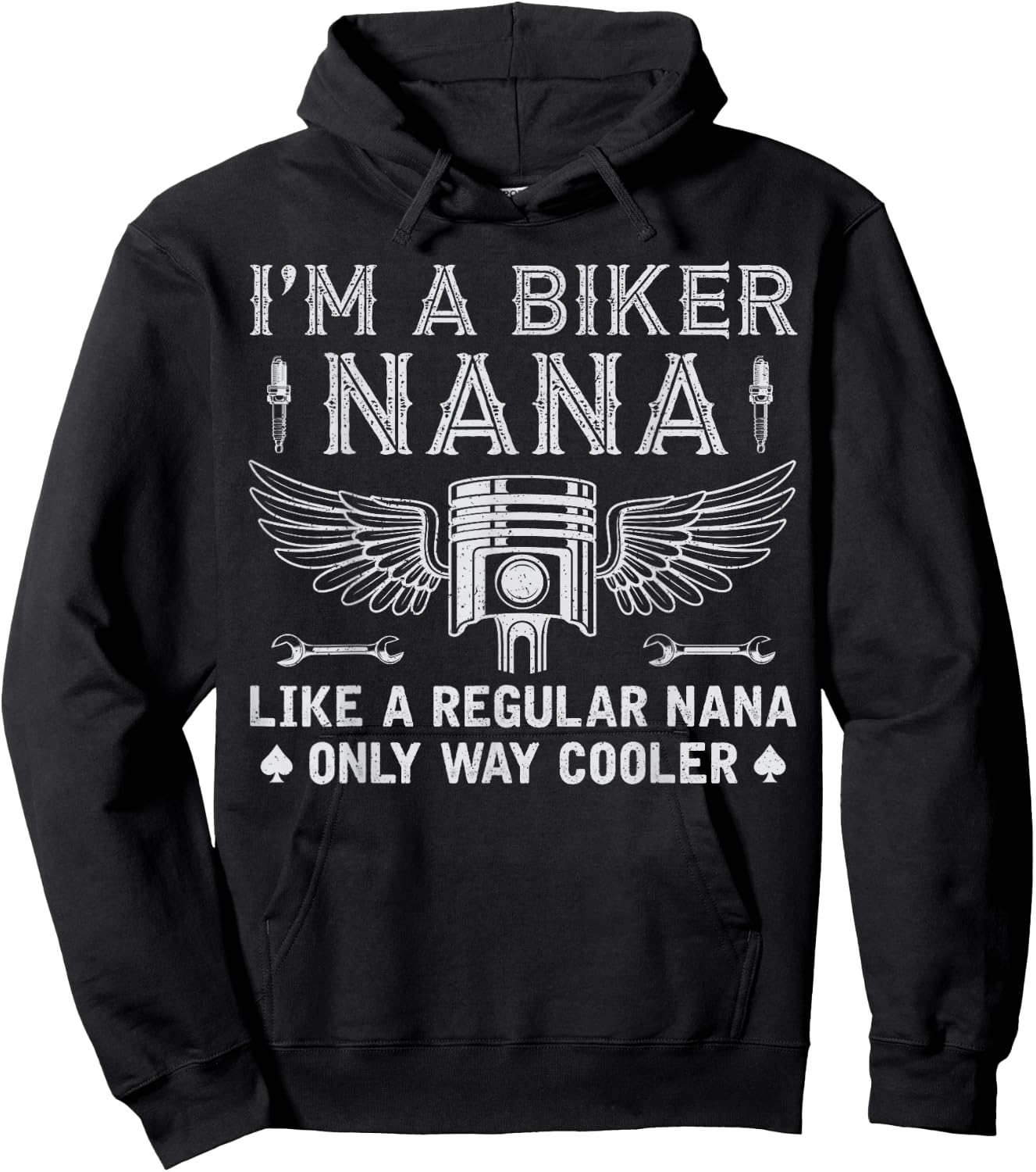 I'm A Biker Nana Just Like A Regular Nana Riding Grandma Hoodie - Hoodie | Black