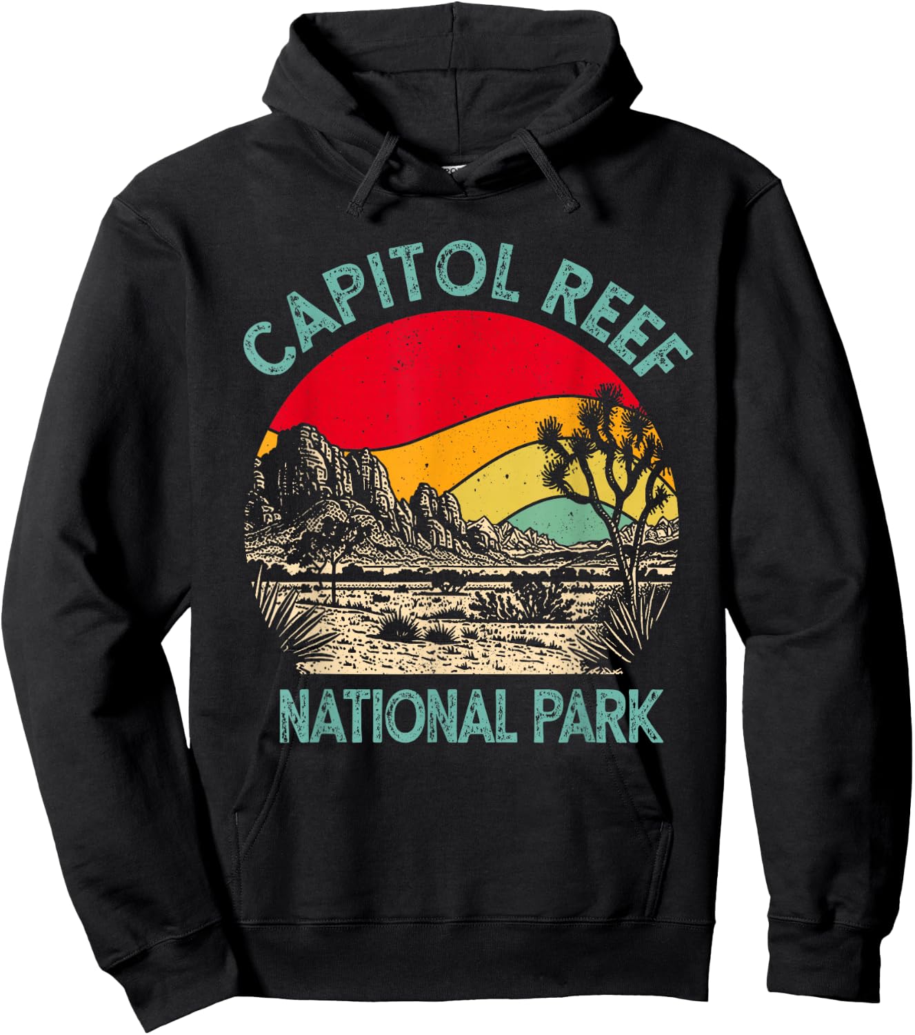 Retro Vintage Capitol Reef National Park 2025 Hiking Outdoor Hoodie - Hoodie | Black