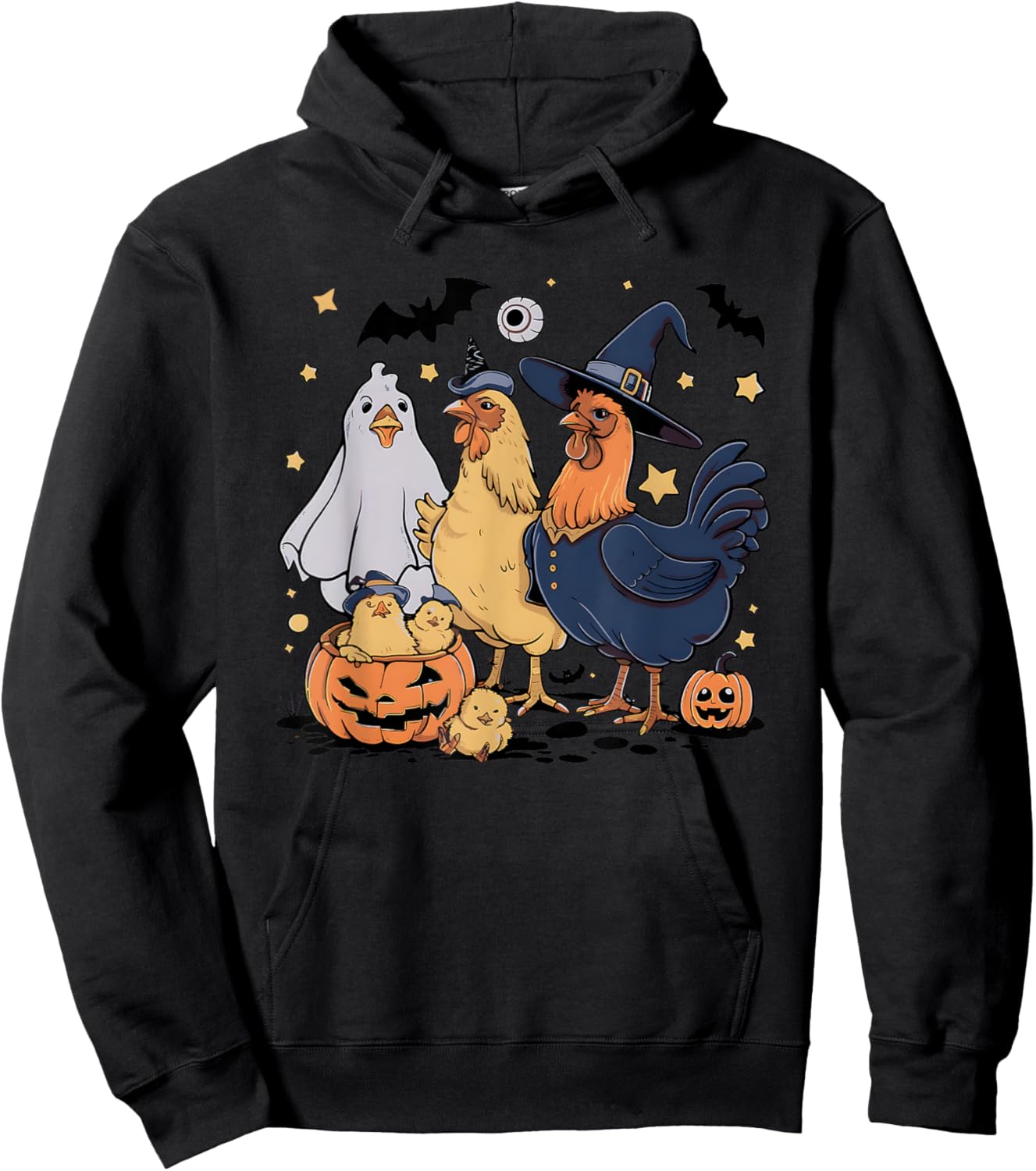 Ghost Chicken Halloween Witch Chicken Hoodie - Hoodie | Black
