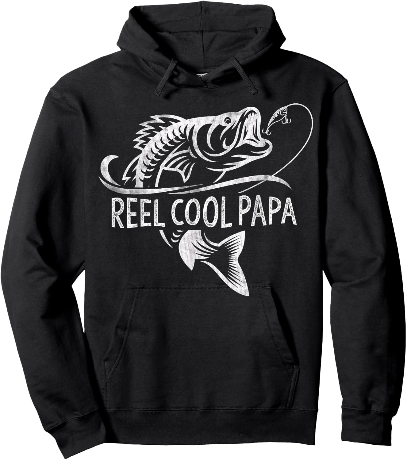 Reel Cool Papa Fishing Dad Gifts Father's Day Fisherman Fish Hoodie - Hoodie | Black