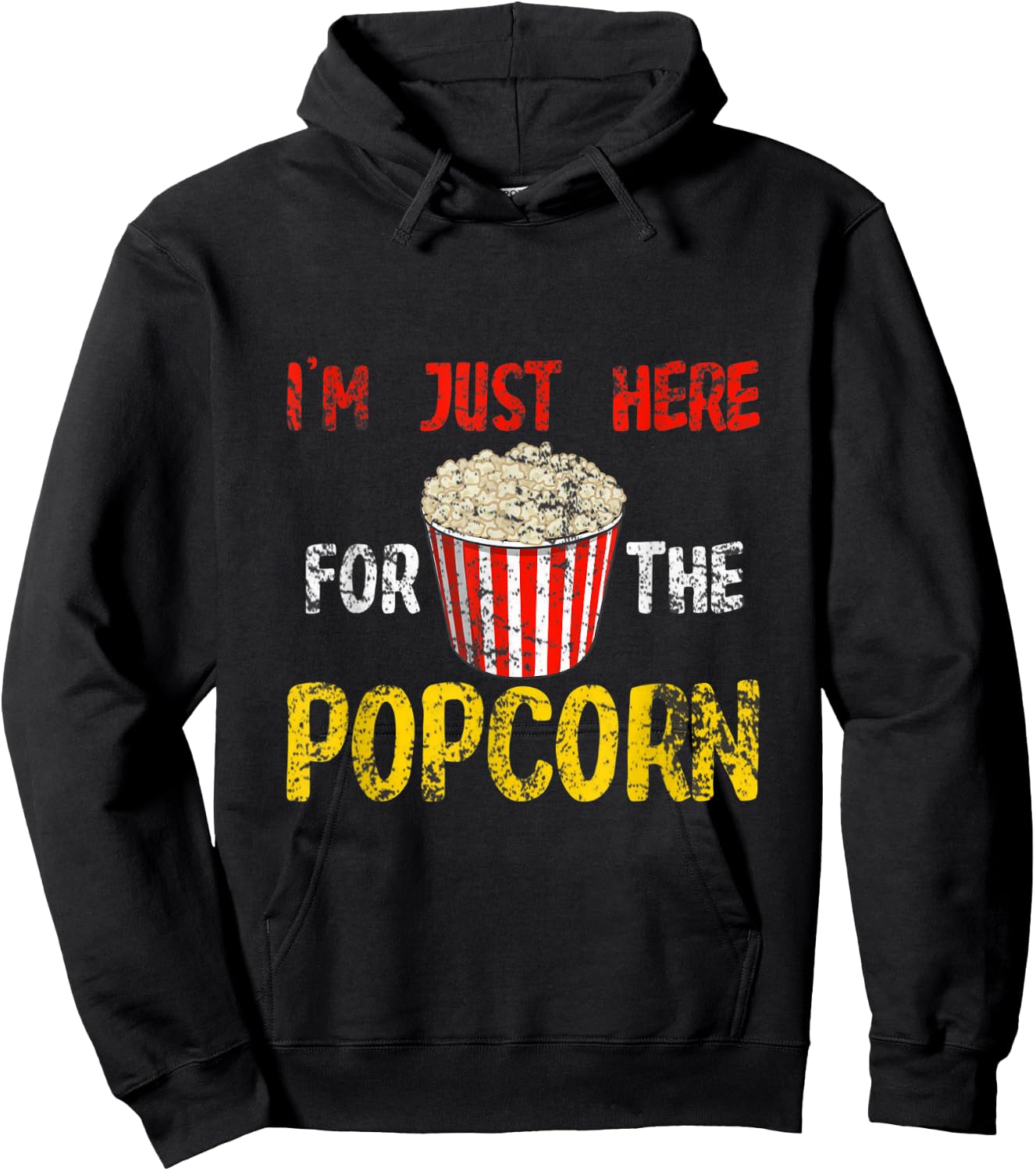 Im Just Here For The Popcorn Hoodie - Hoodie | Black