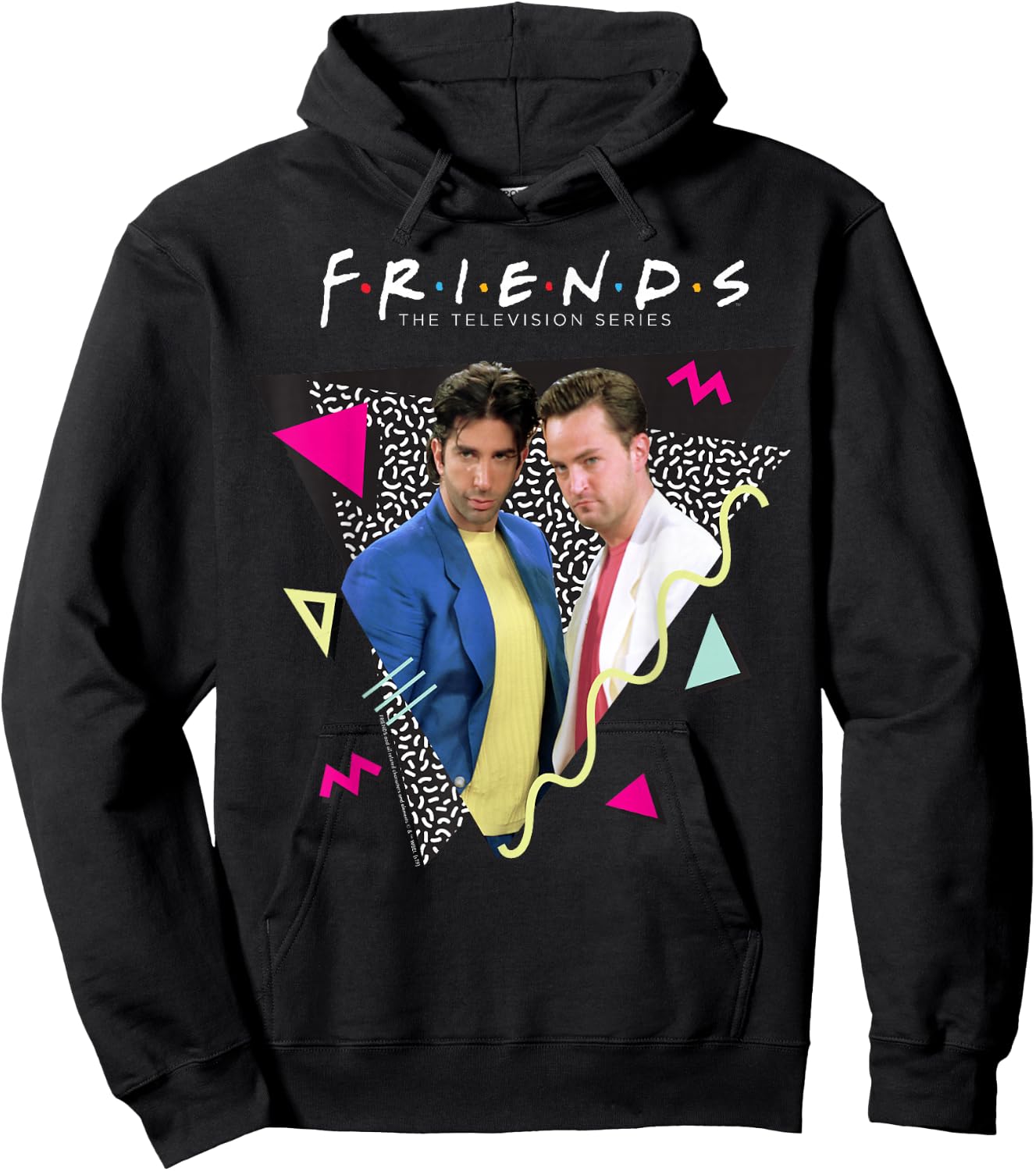 Friends Chandler & Ross Retro Hoodie - Hoodie | Black