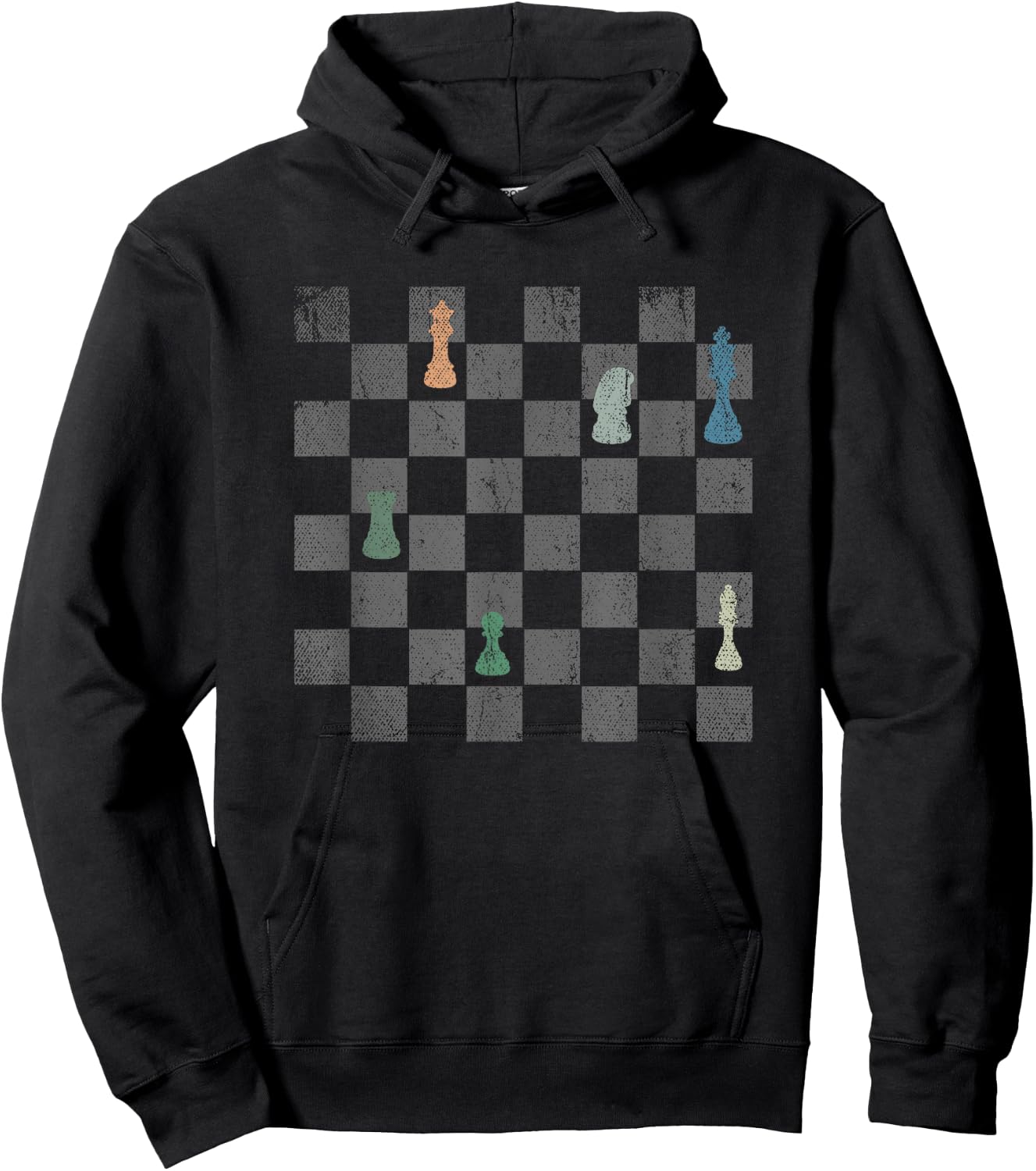 Board Game Chess Board Colourful Chess Figure Gift Chess Hoodie - Hoodie | Black