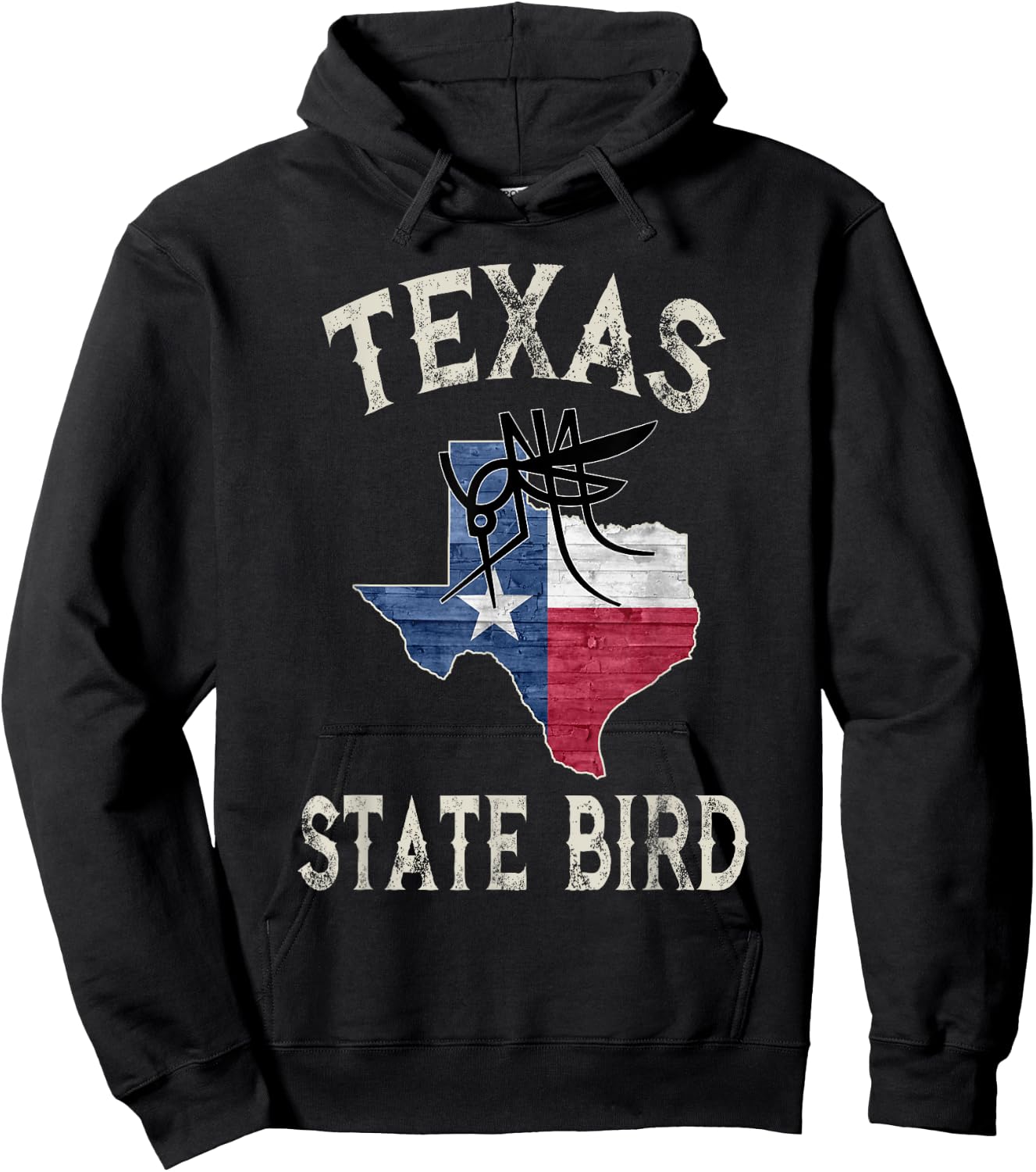 Texas State Bird Mosquito Flag Hoodie - Hoodie | Black