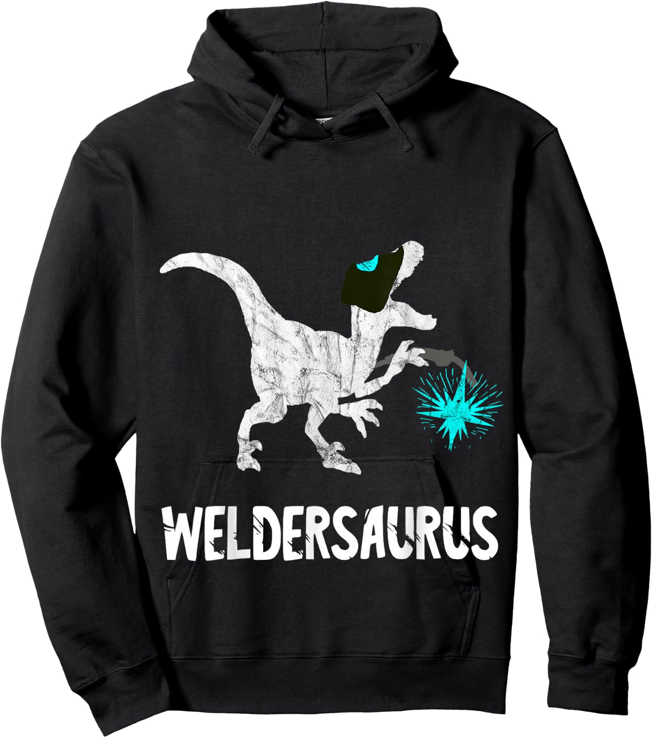 Welder Dinosaurs Funny Mig Welding Dino Steel Worker T-Rex Hoodie - Hoodie | Black