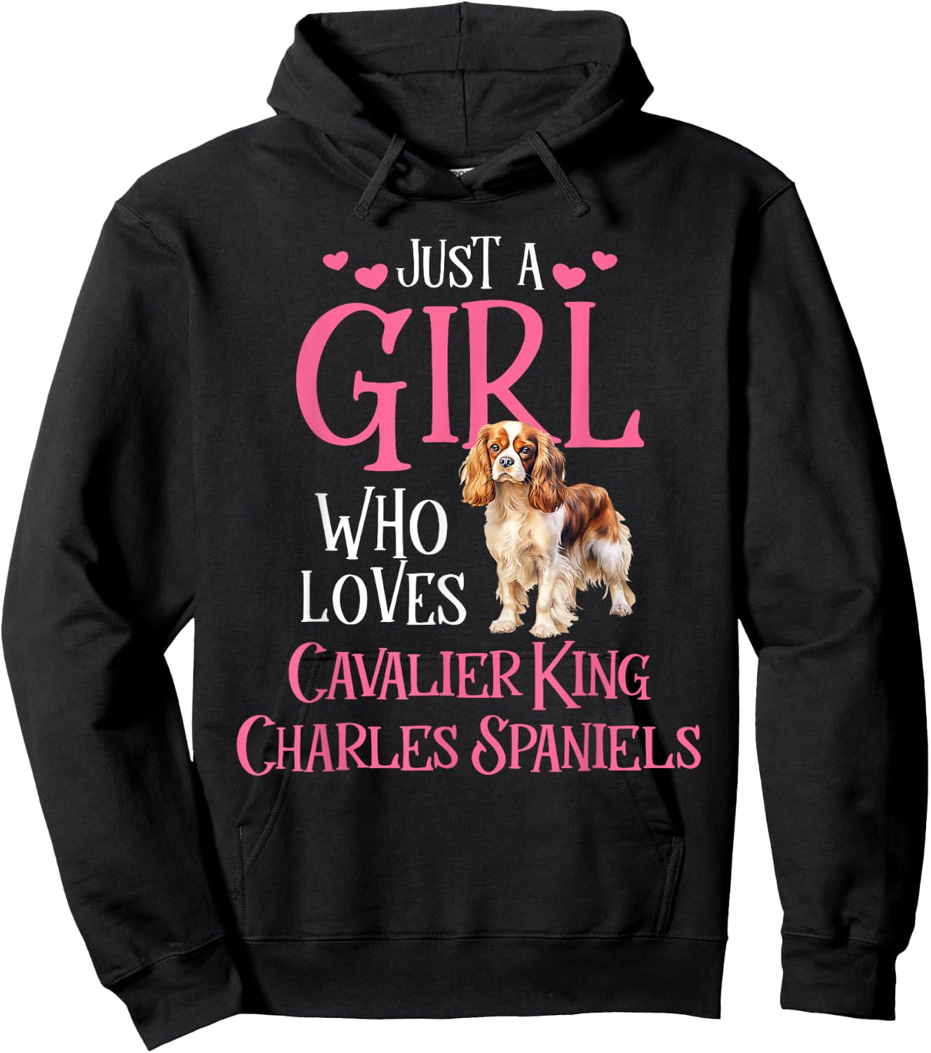 Just A Girl Who Loves Cavalier King Charles Spaniels Hoodie - Hoodie | Black
