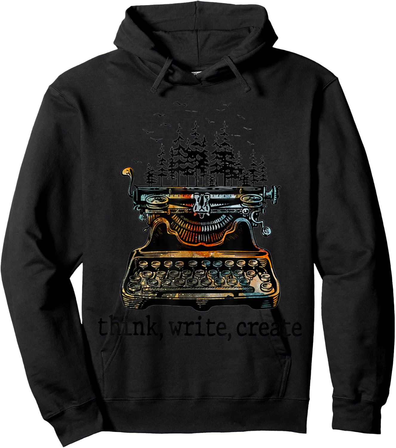 Think Write Create Writer Forest Hoodie - Hoodie | Black