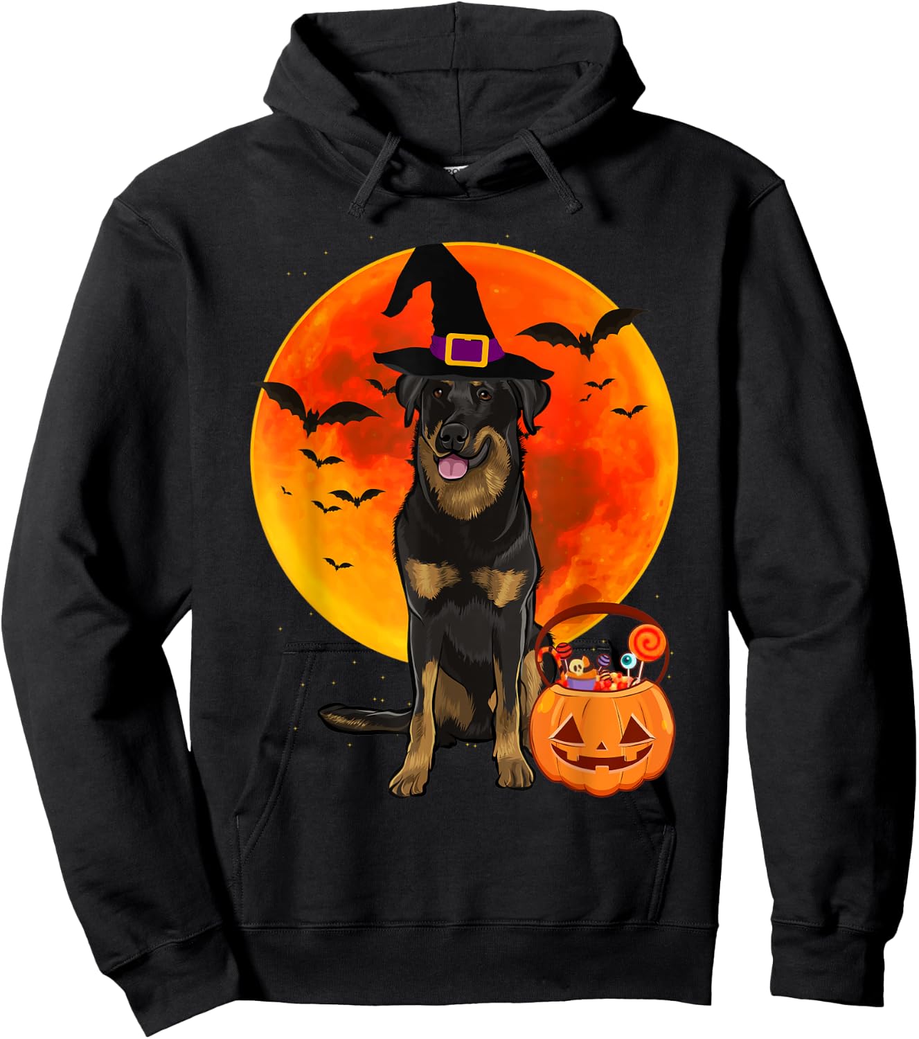 Dog Halloween Beauceron Jack O Lantern Pumpkin Hoodie - Hoodie | Black